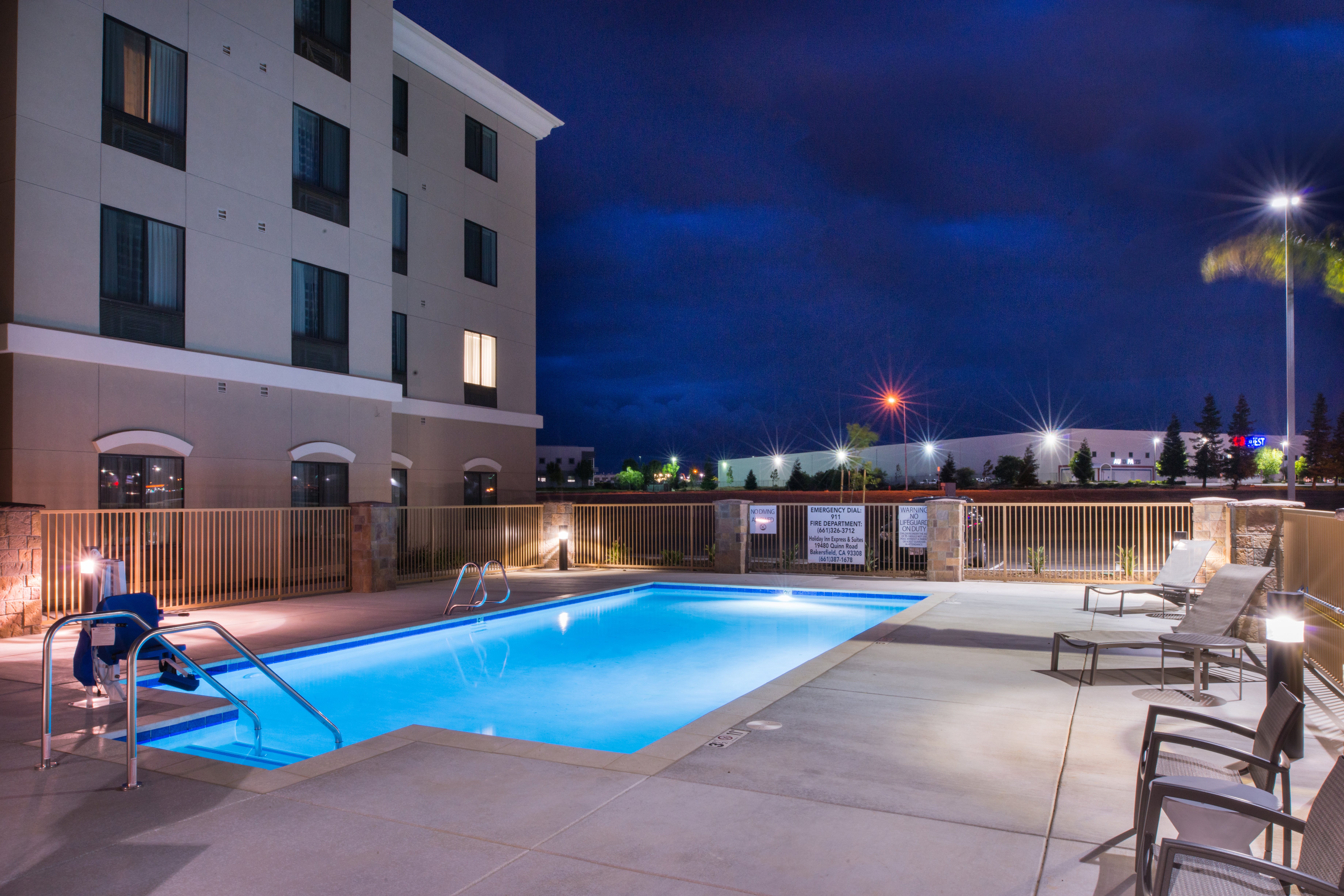Chill by the pool at our North Bakersfield hotel!