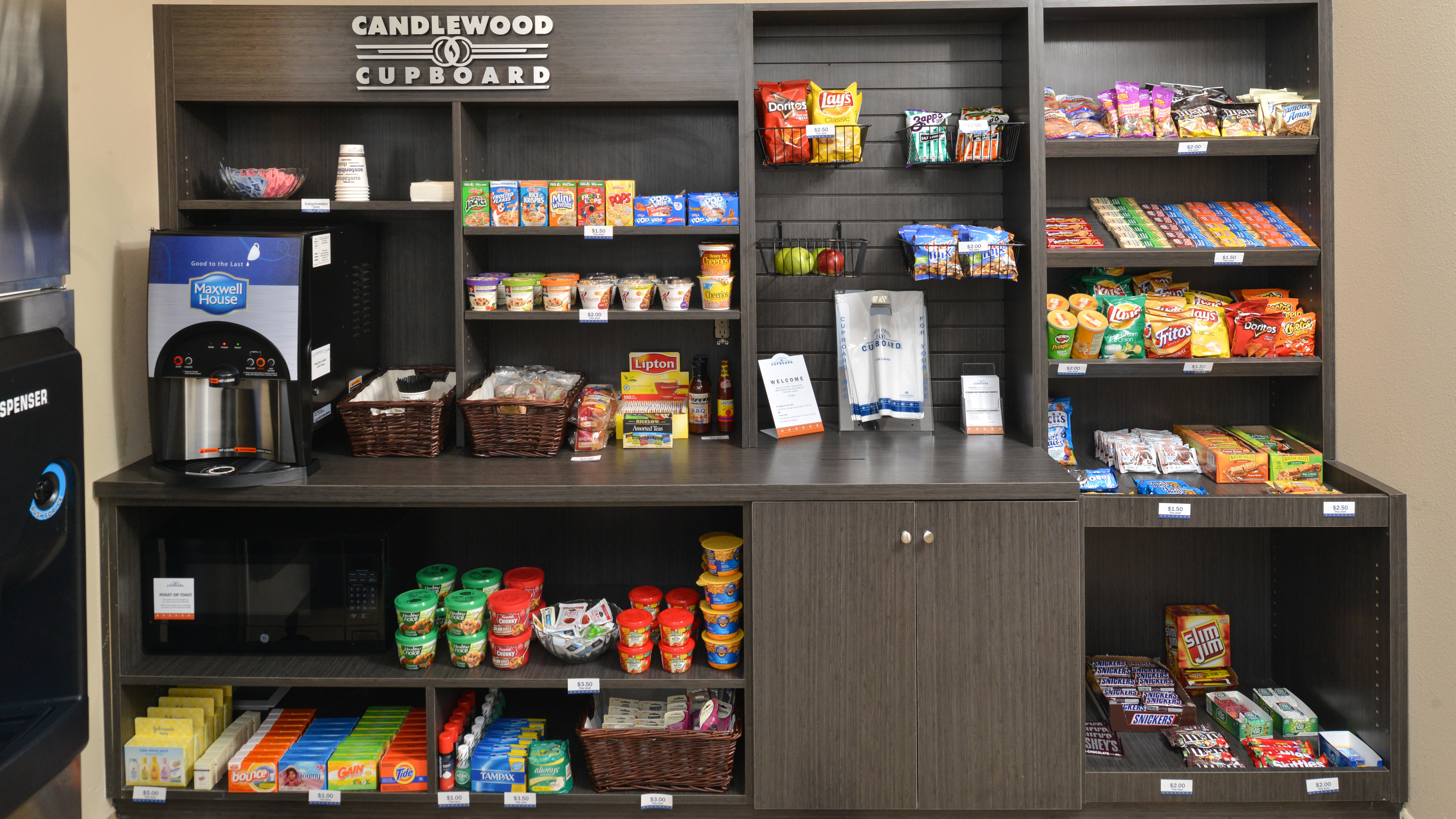 Candlewood Suites Houma has a full Cupboard for your cravings!