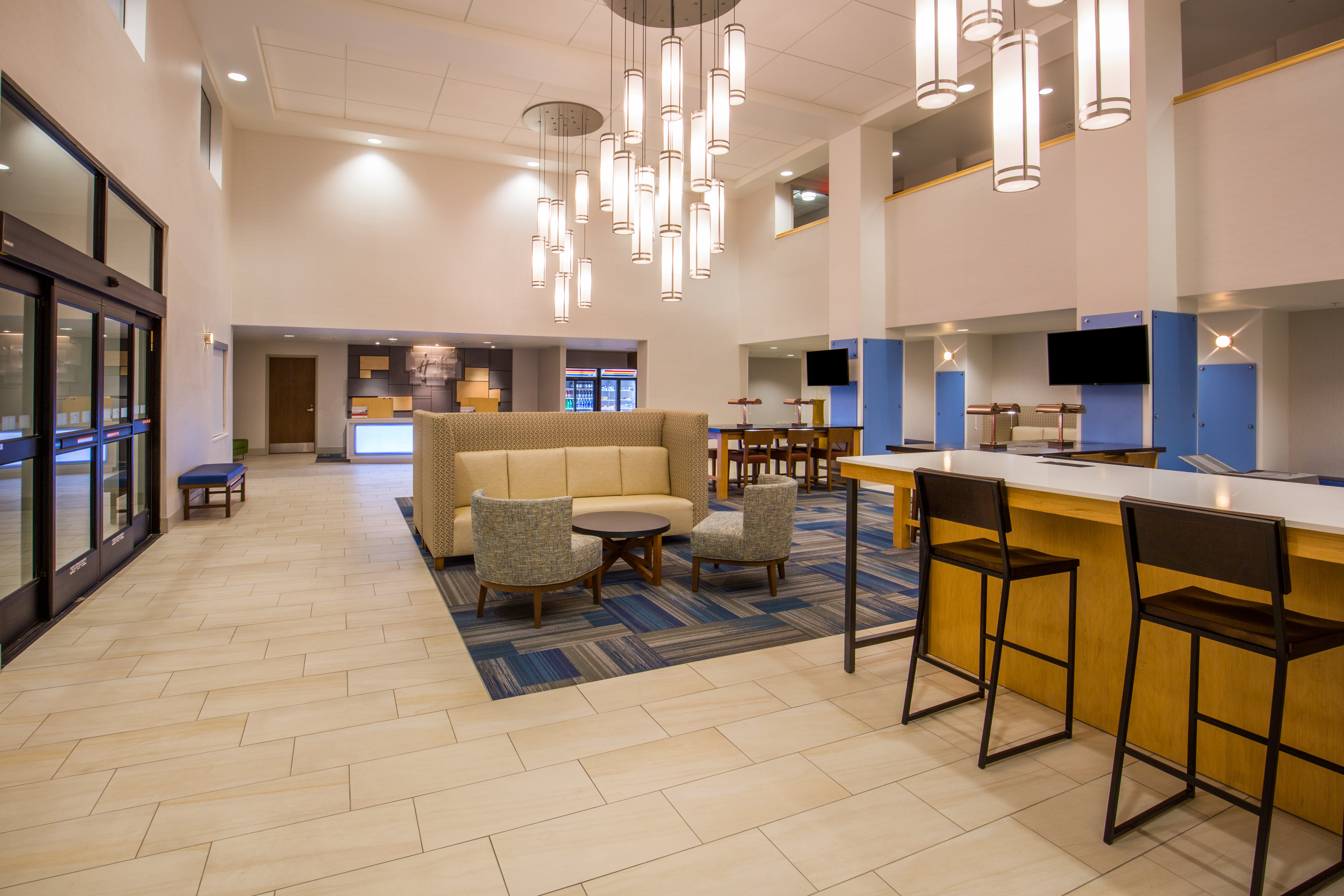 The beautiful new lobby in the Holiday Inn Express in Pahrump, NV