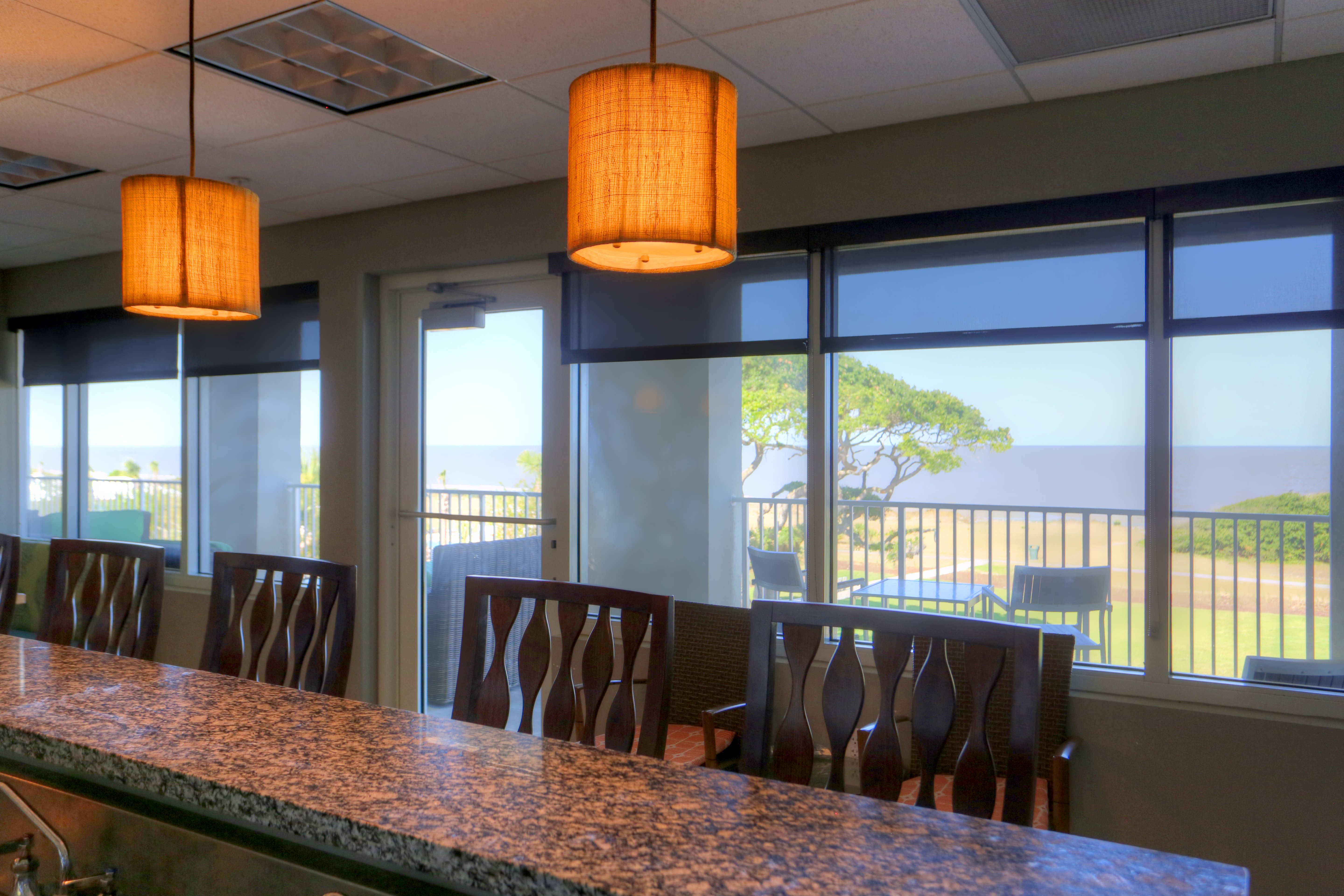 Enjoy panoramic ocean views from NorthShore's outdoor balcony