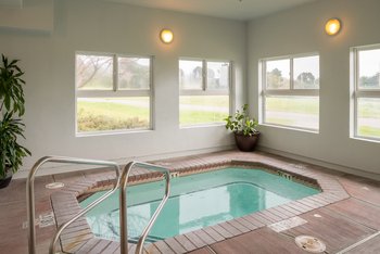 Relax in our indoor spa hot tub
