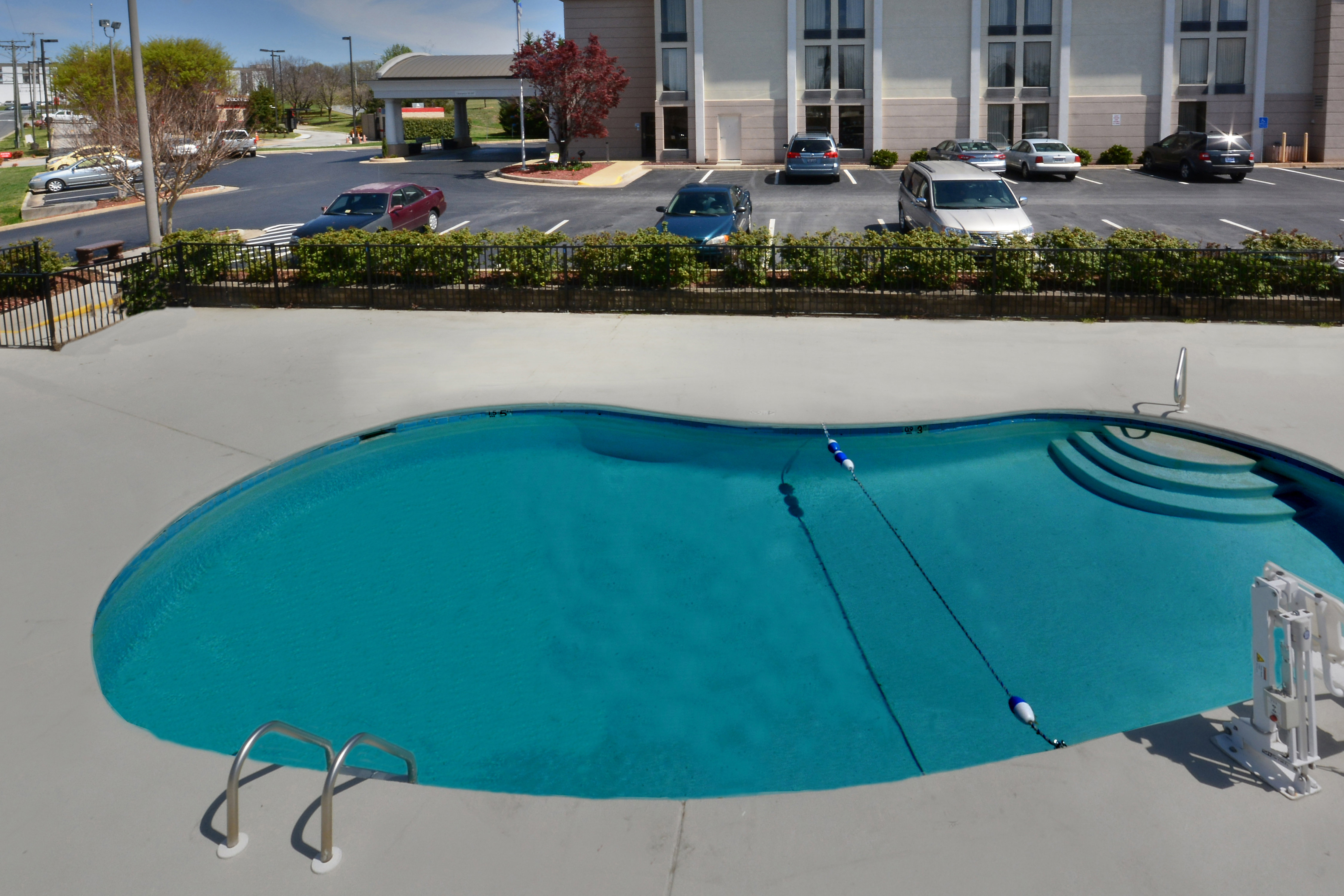 Relax in our outdoor pool before a fun day at the Snowflex Centre!