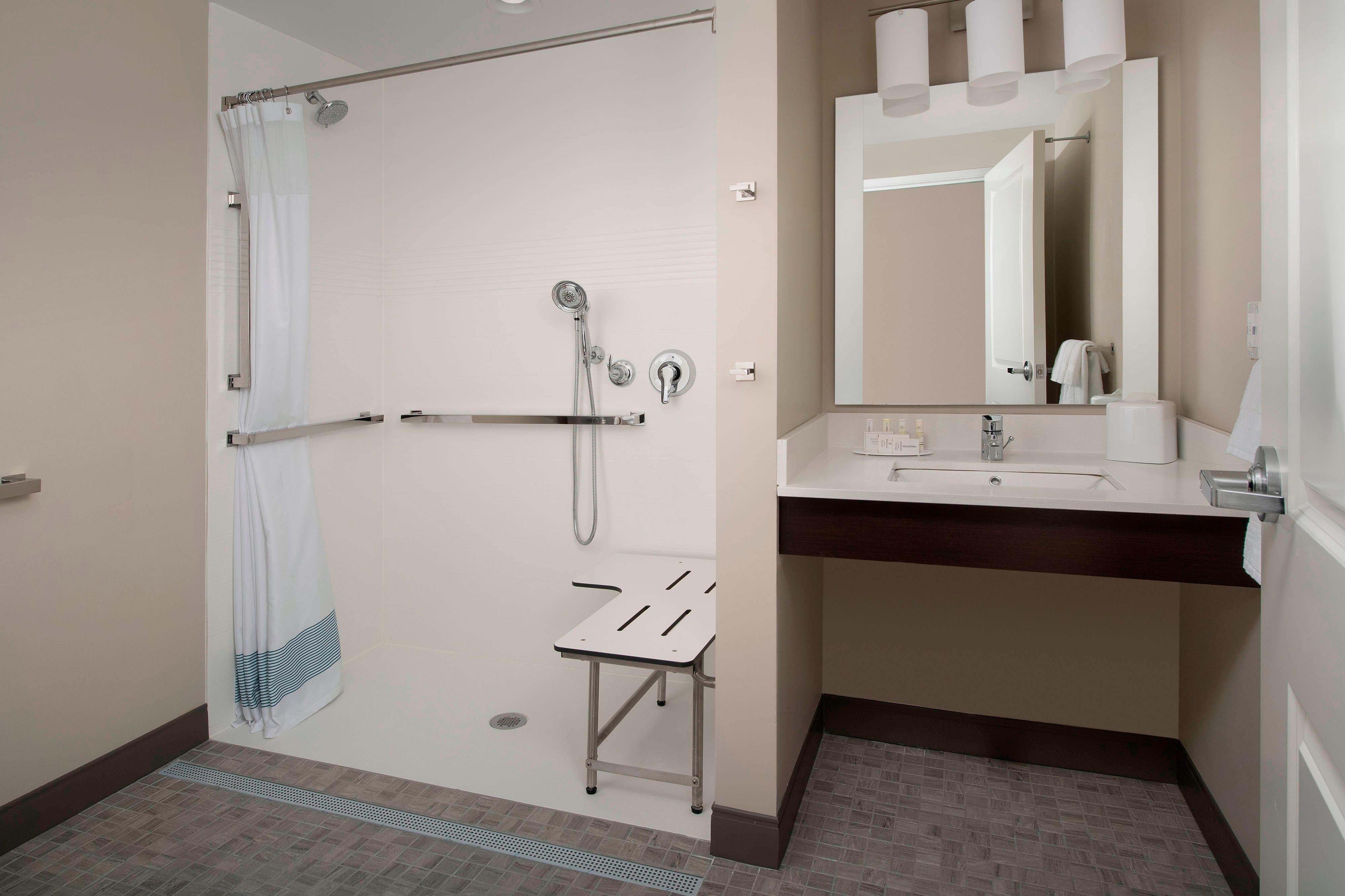 Bathroom Roll-In Shower ADA Room