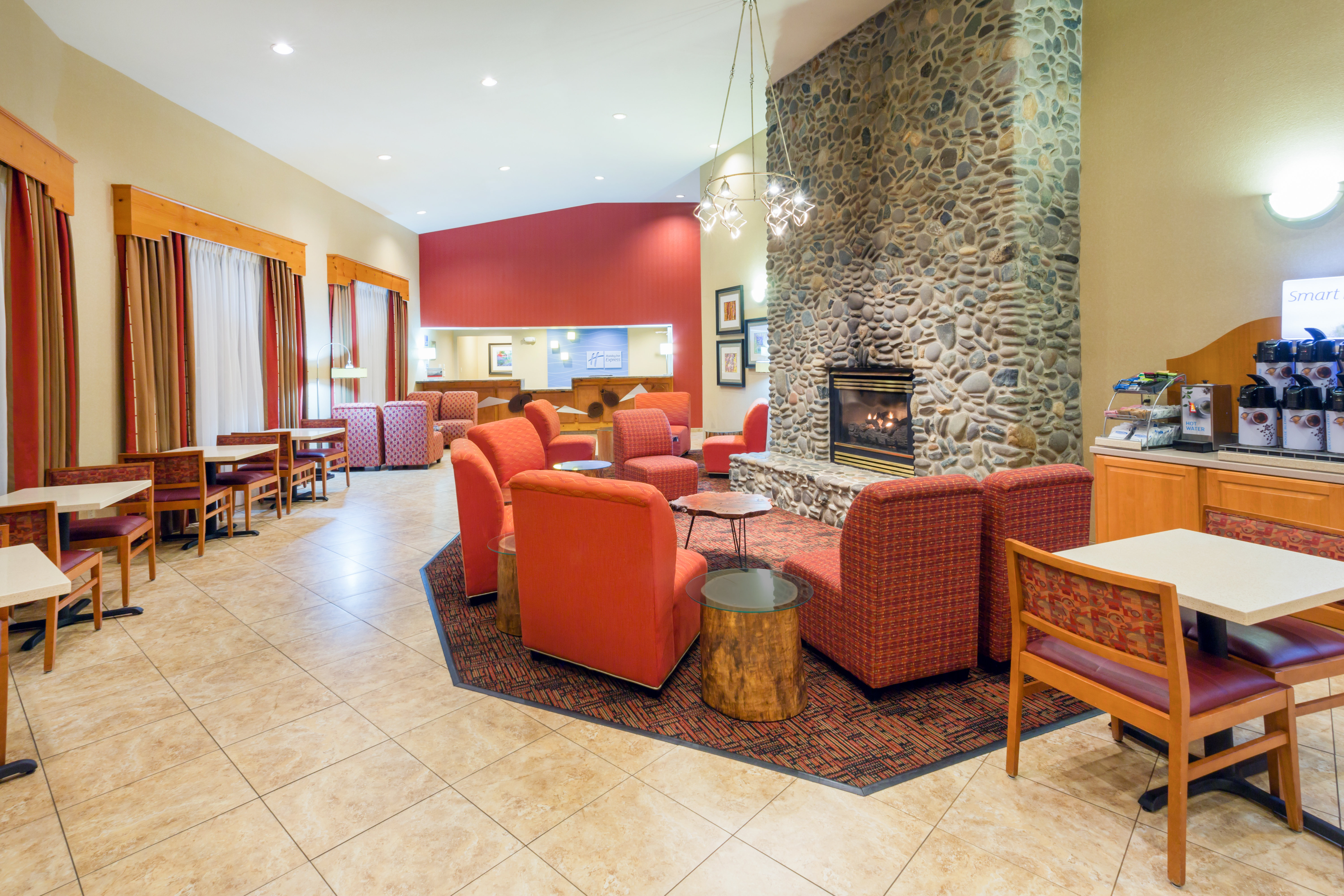 Hotel Lobby and Reception Desk Await Your Arrival