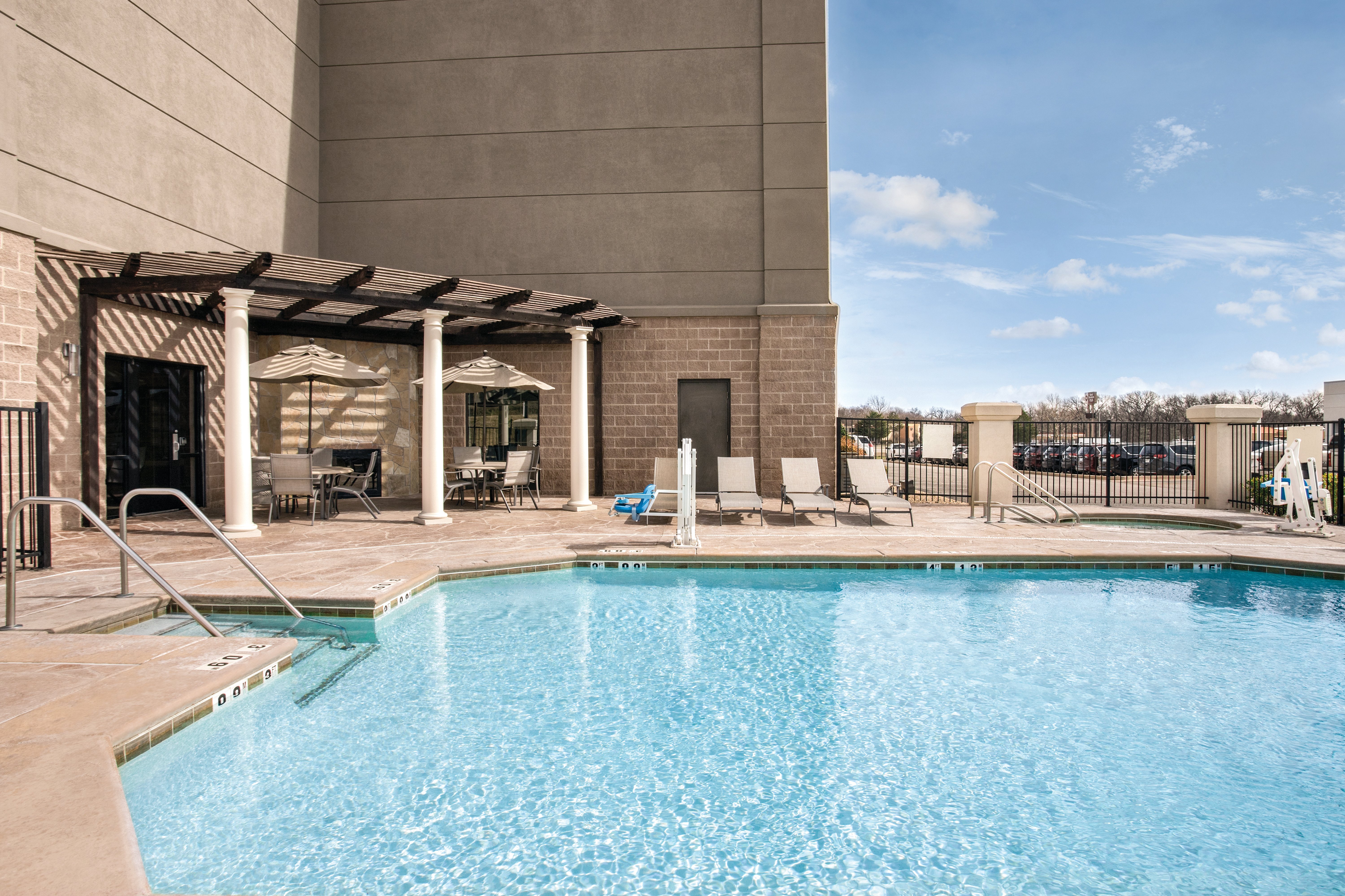 Have a morning or afternoon dip in our outdoor swimming pool