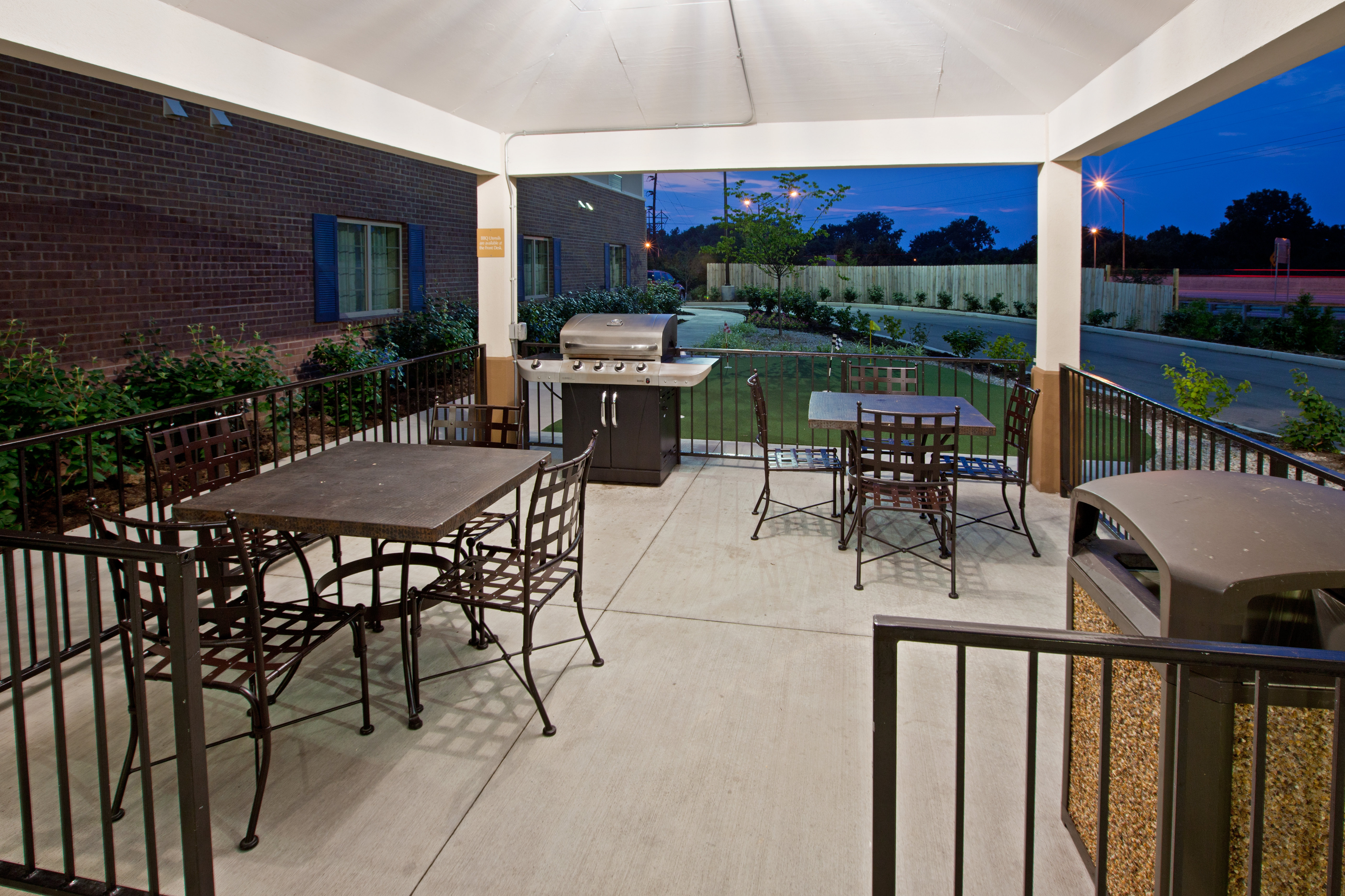 Grill your dinner on our free gas grills in the Candlewood Gazebo