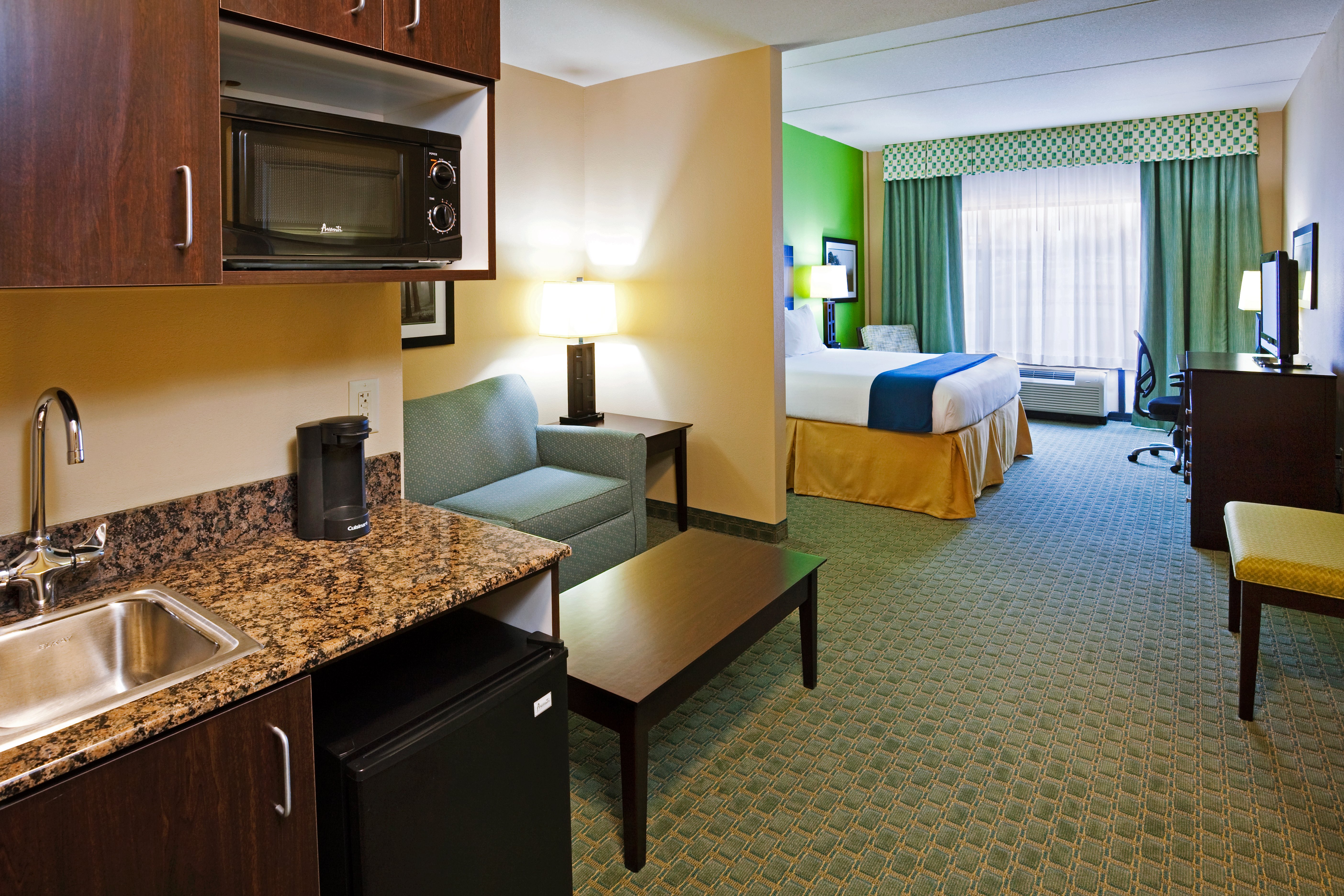 Relax & unwind in our roomy king suite!