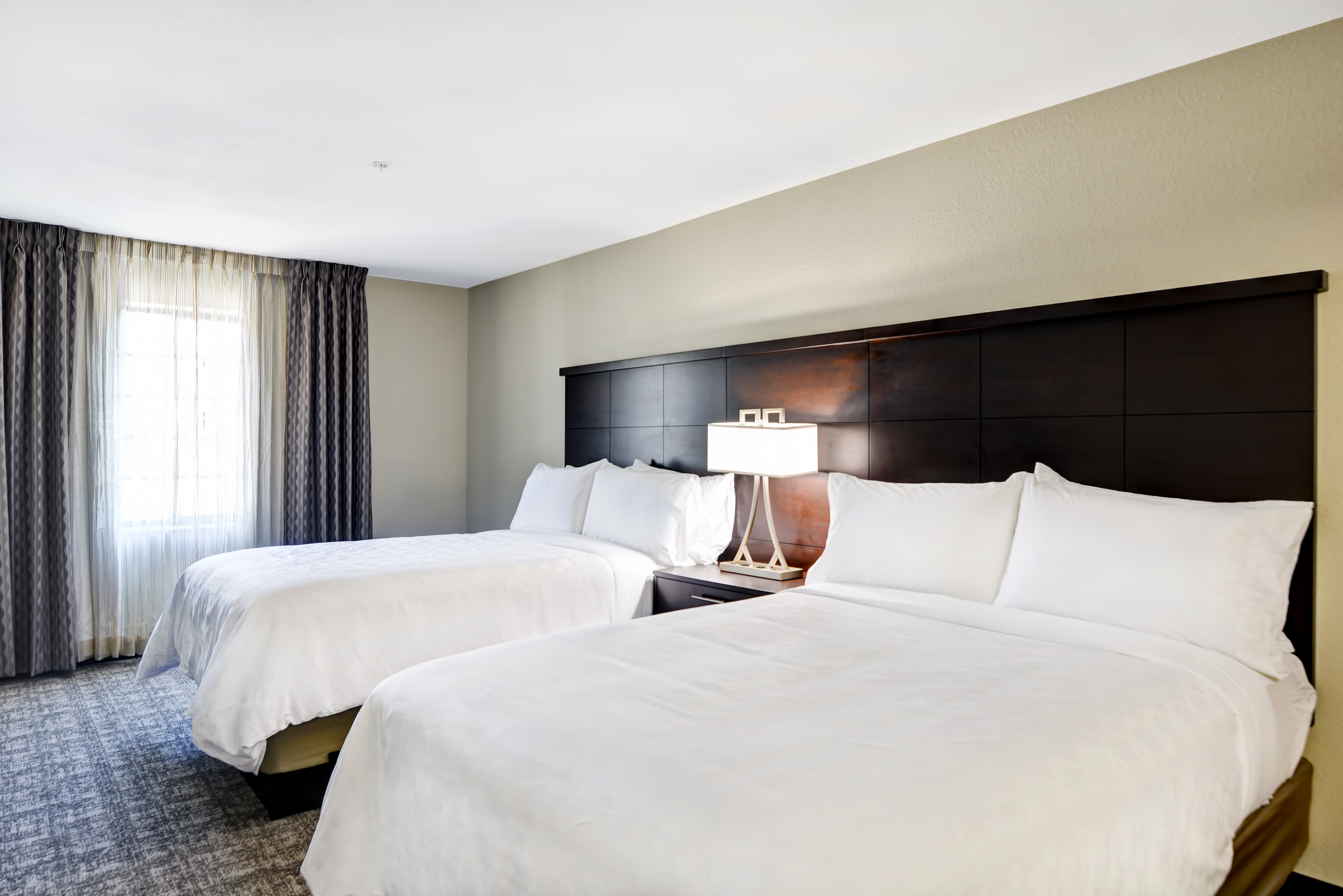 Choose between rooms with two beds or one king standard.
