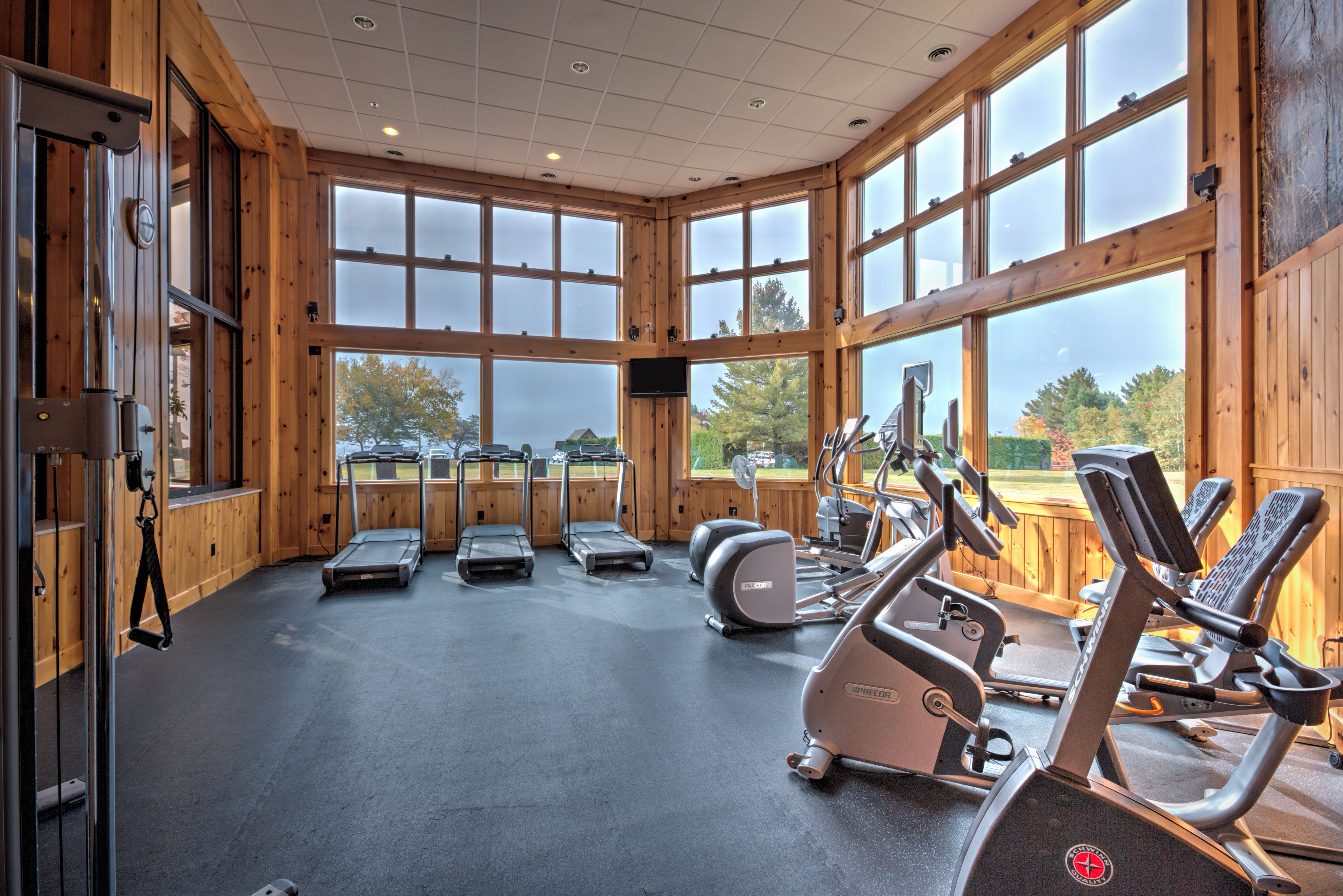 Our fitness center offers cardio with a view