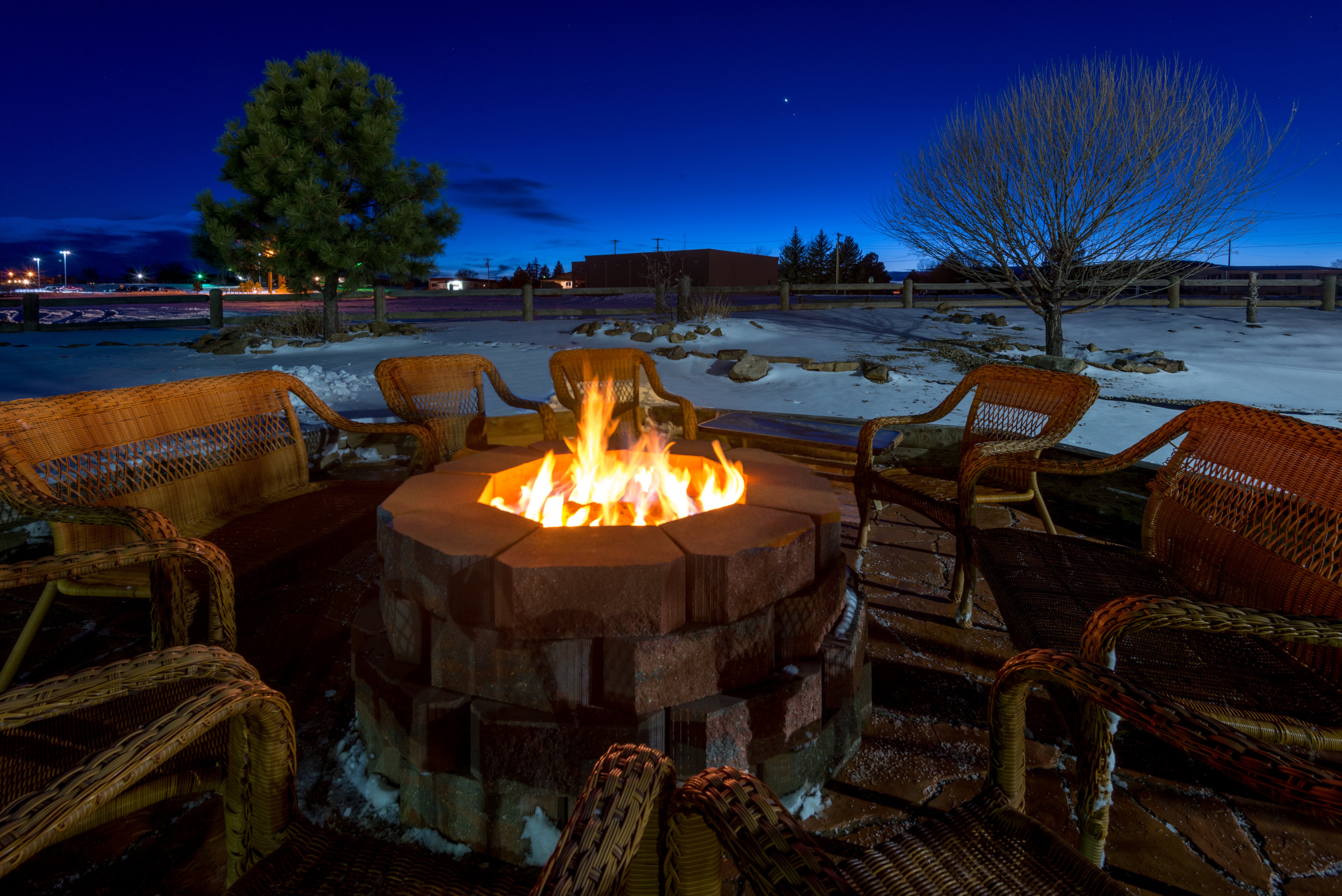 Enjoy the ambiance of our Raton NM patio and firepit