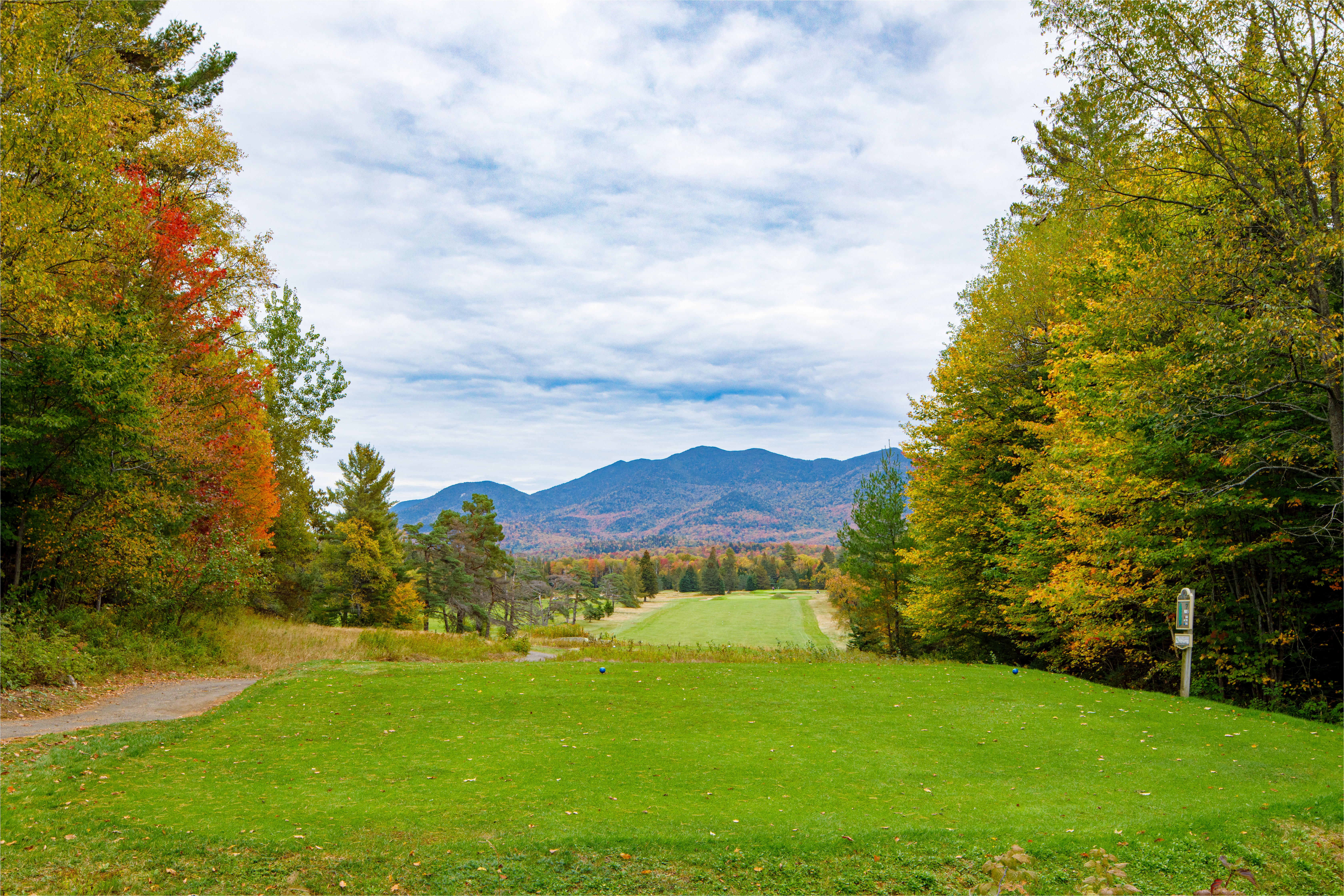 Golf course with views of the Adirondack Mountains