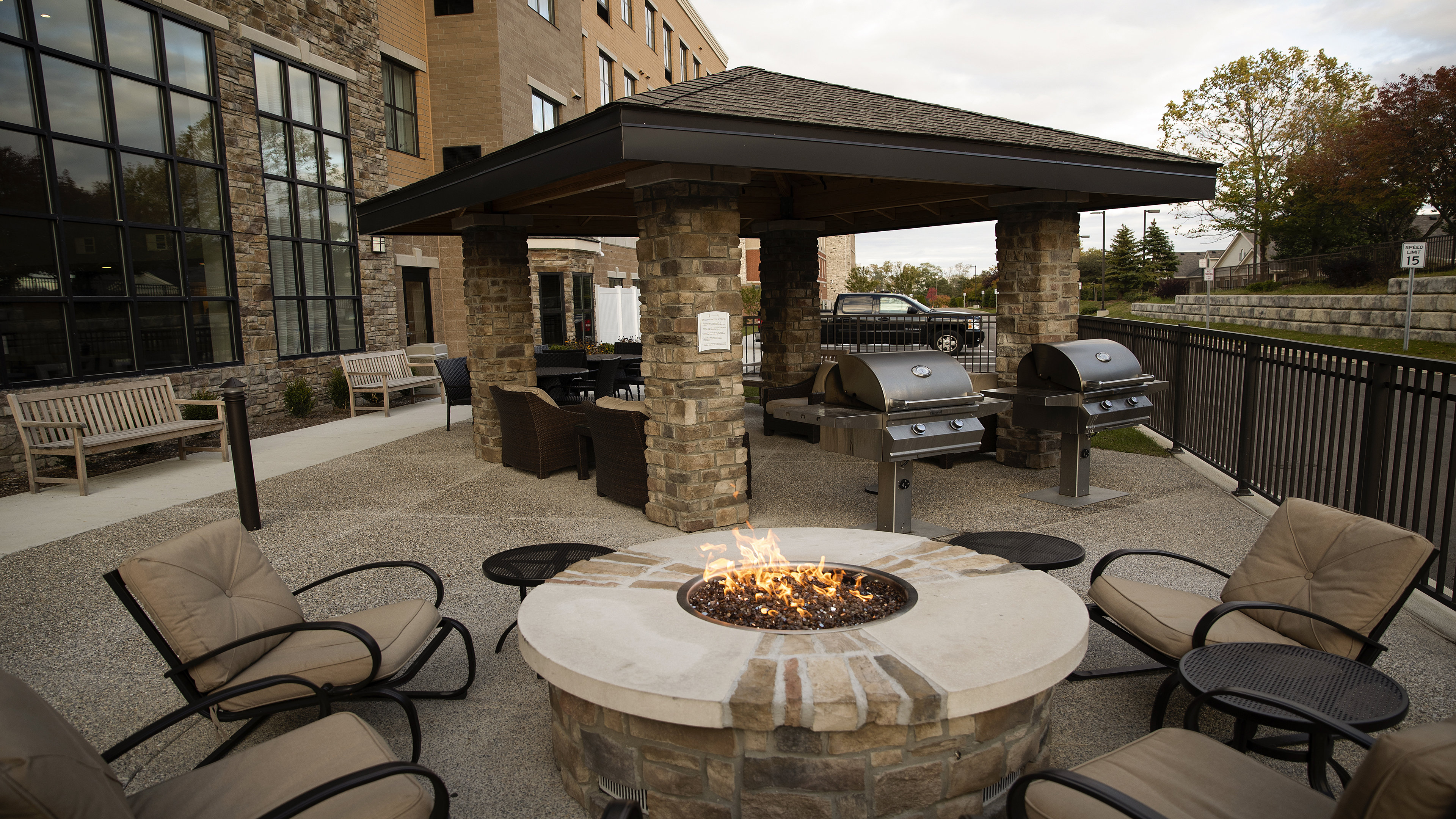 Enjoy the warm fire while cooking outside on one of our BBQ grills