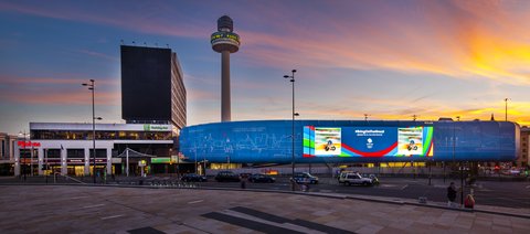 Sunset over St John\'s Radio Tower and Holiday Inn