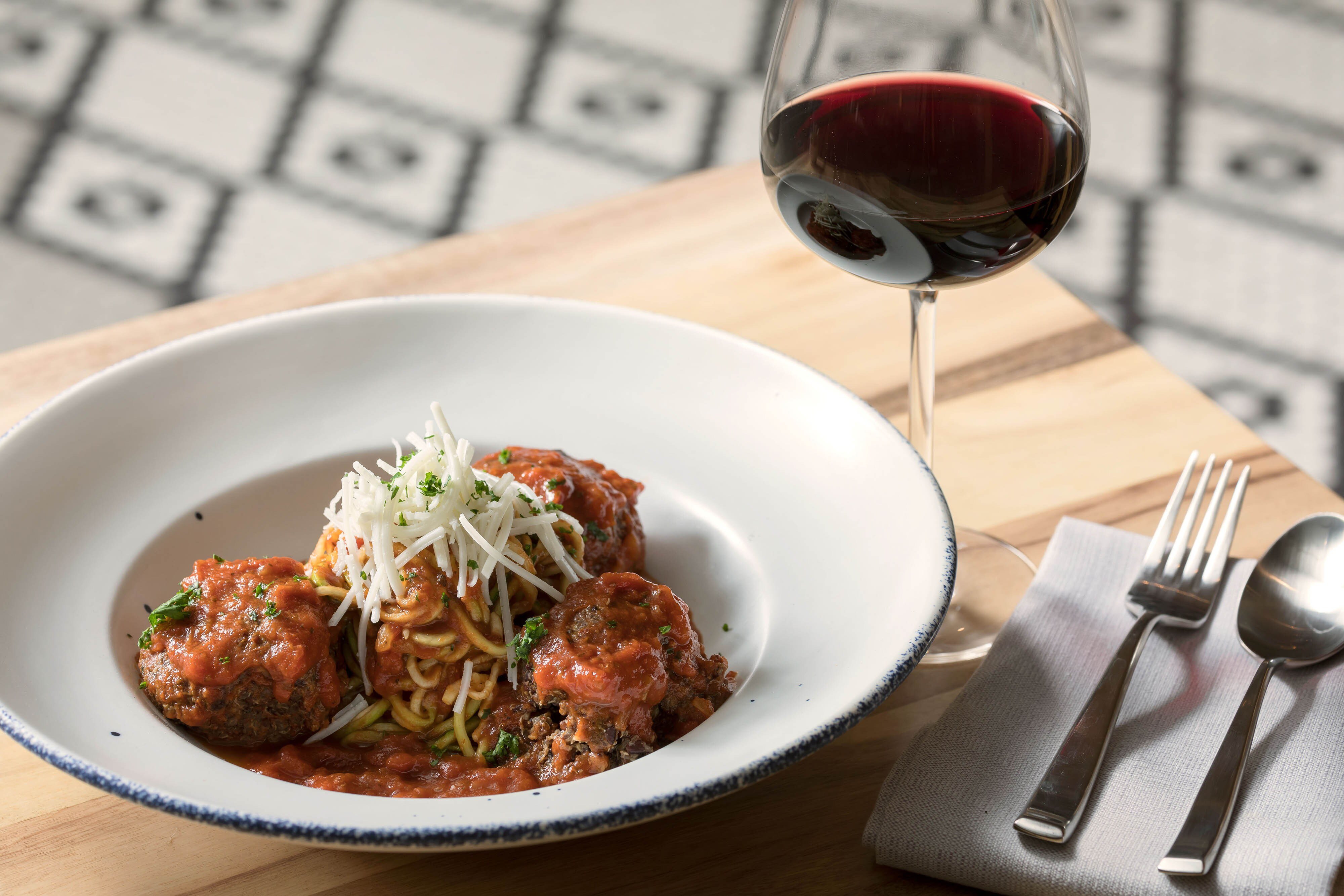 The Commentary Social House - Zoodles and Quinoa Meatballs