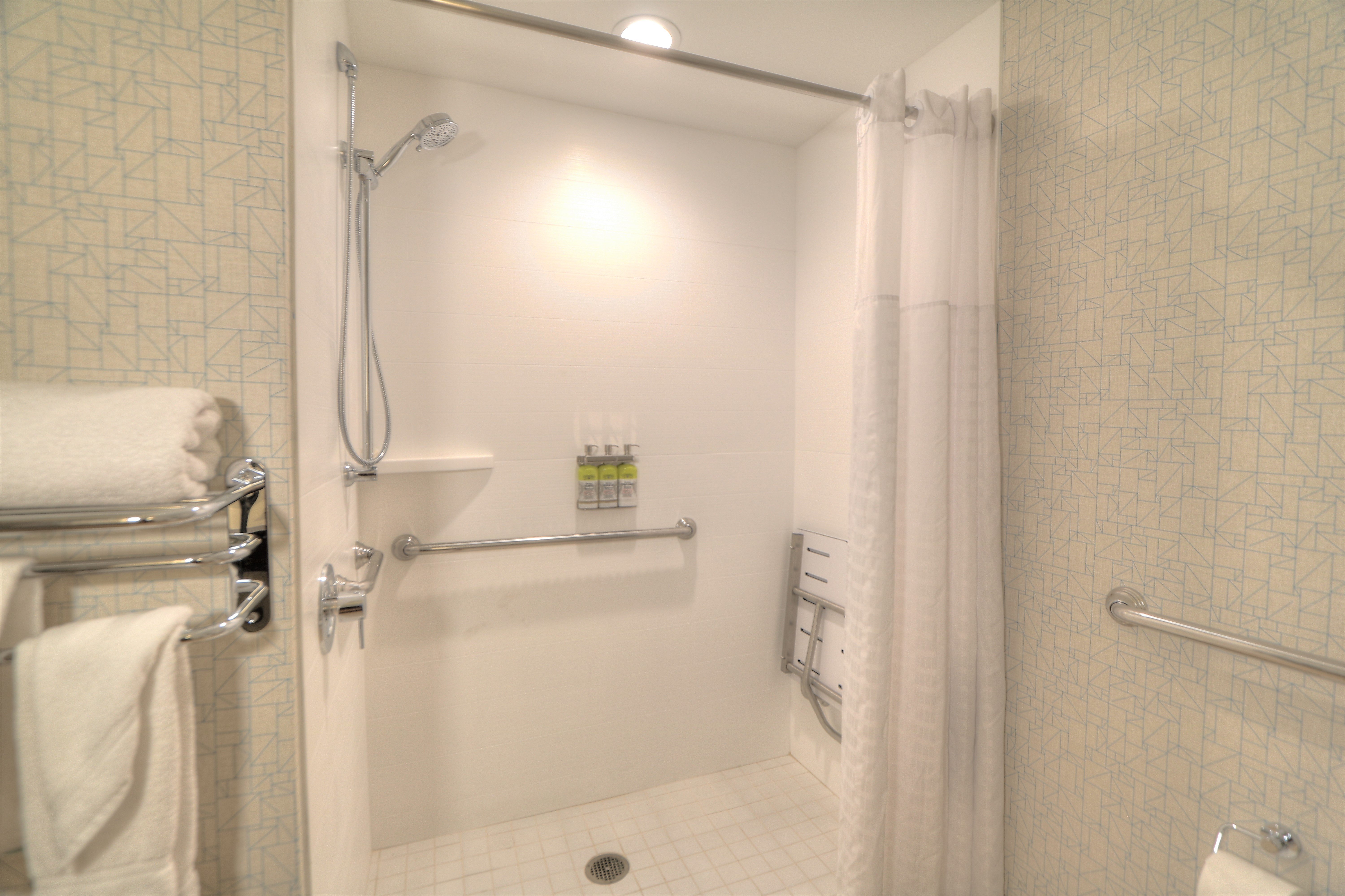 Holiday Inn Express and Suites Saraland Accessible Roll In Shower 
