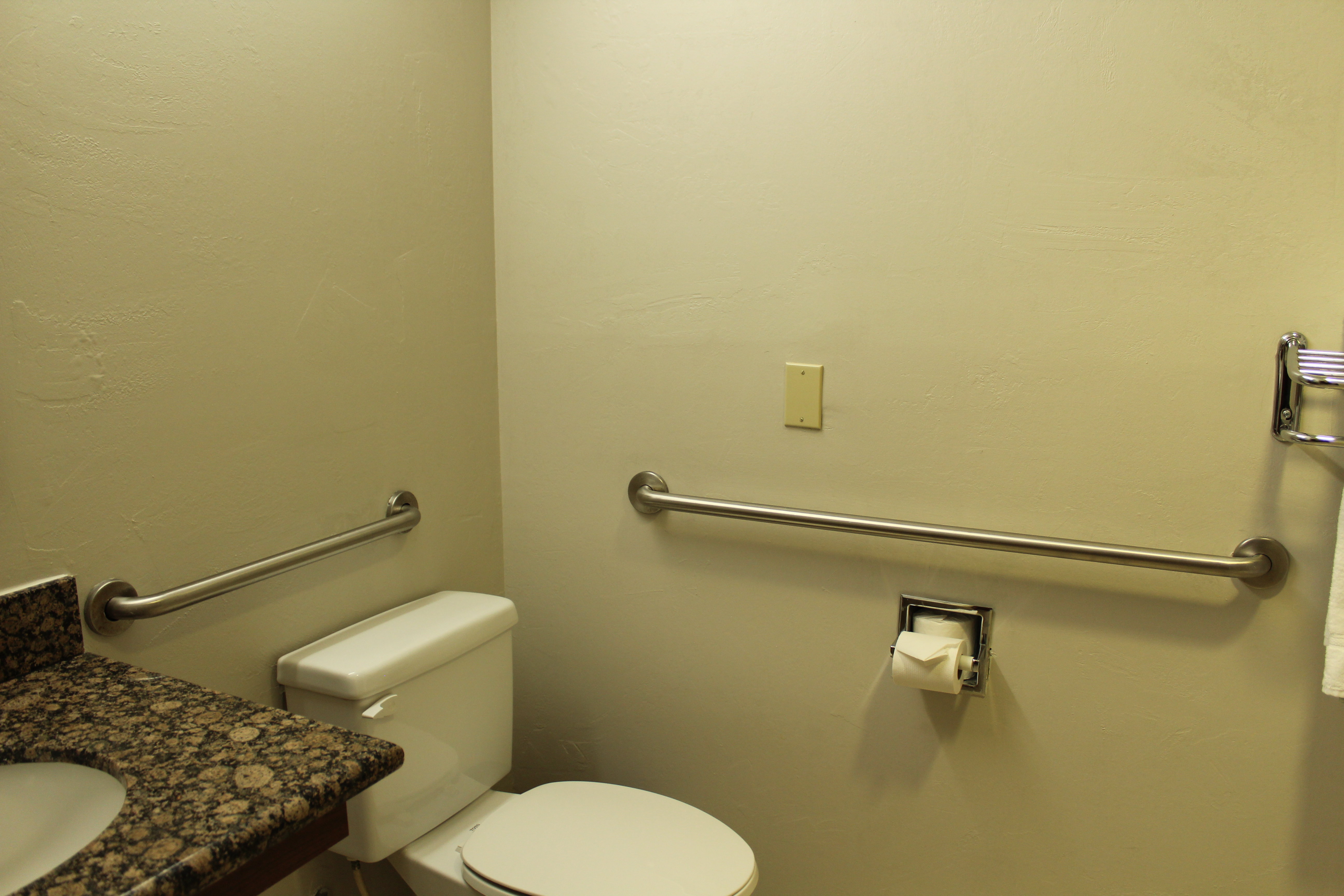 We designed our ADA mobility accessible rooms for easy wheelchair.
