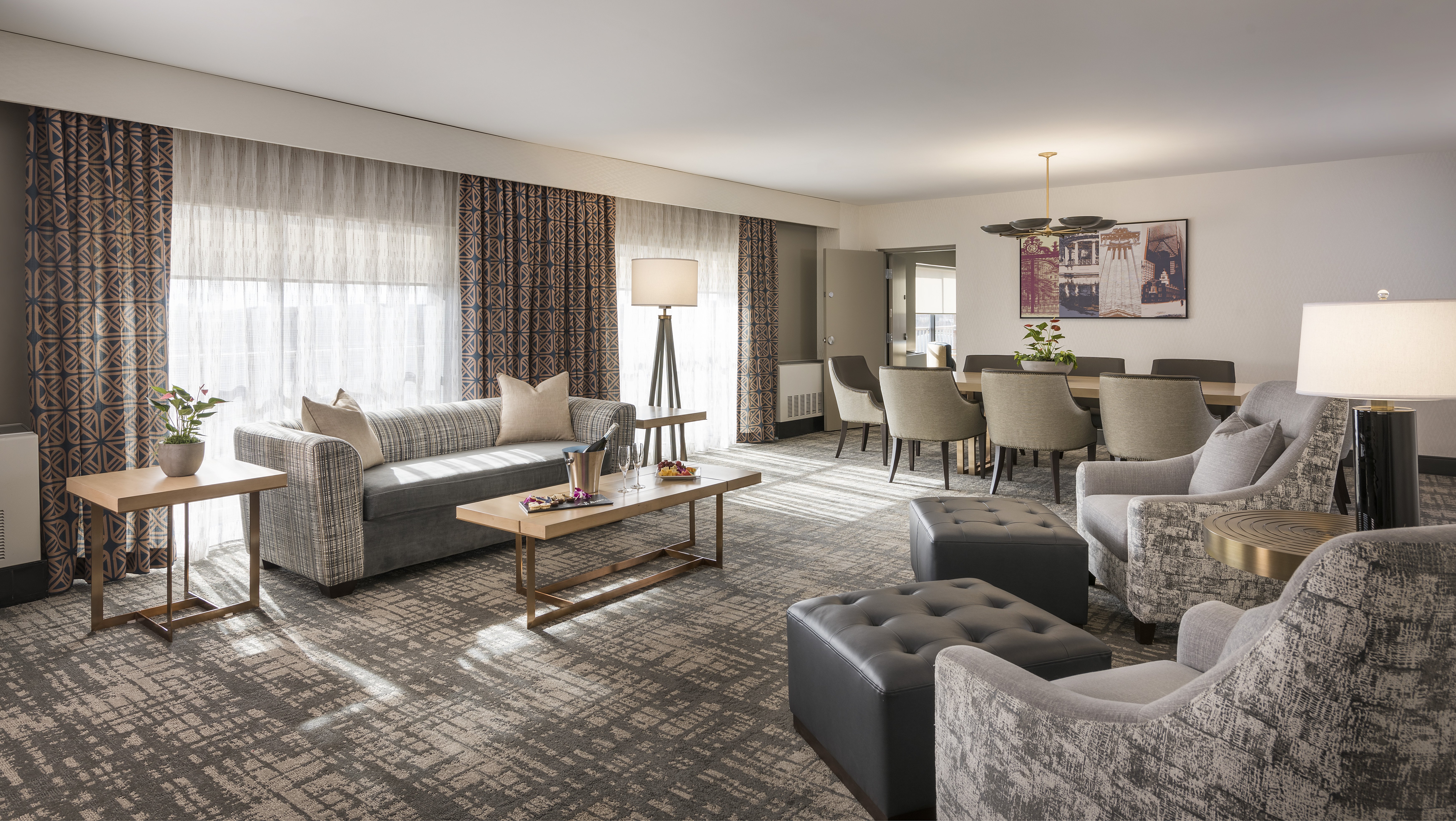 This contemporary suite features?? a spacious living area.