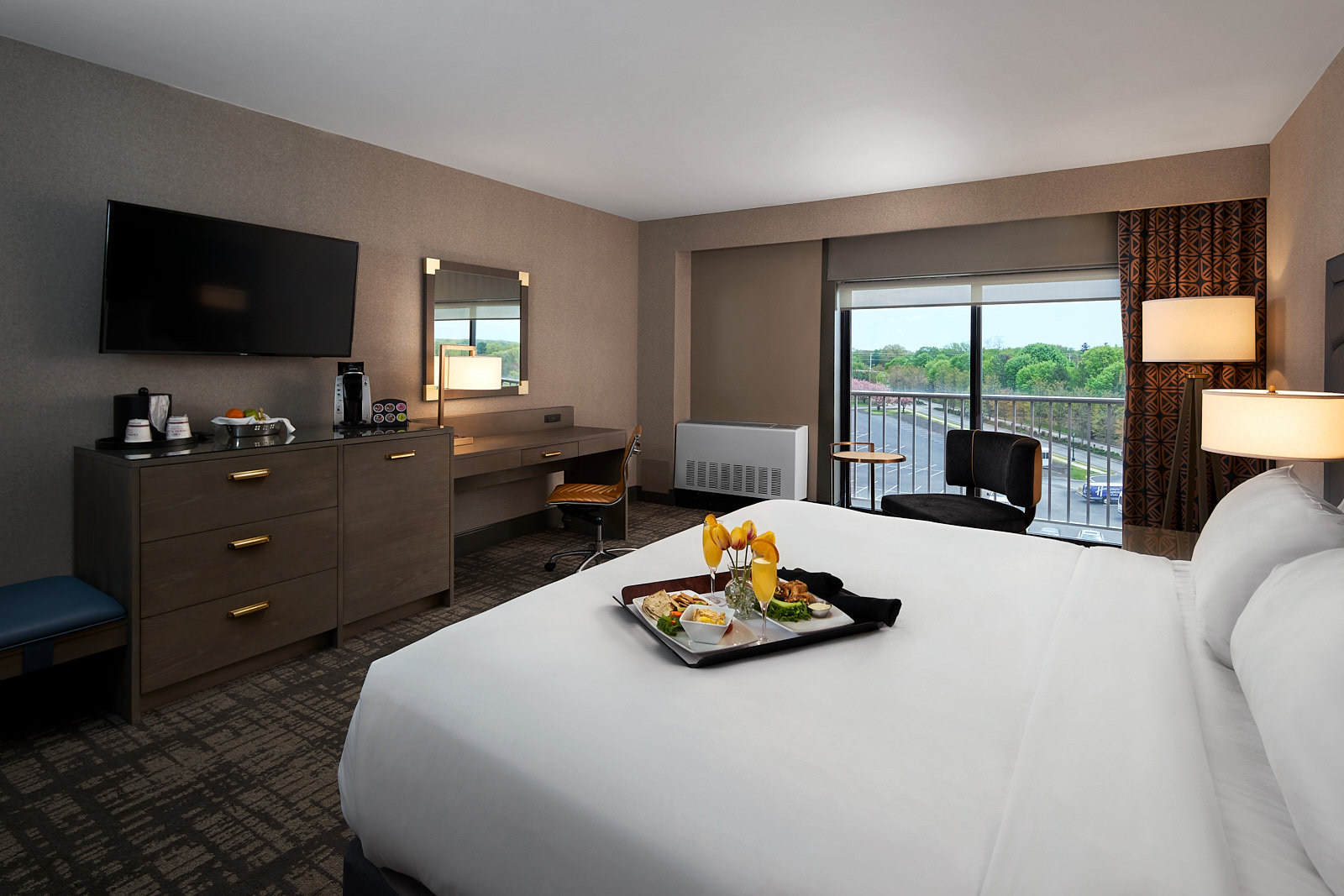 Enjoy your breakfast in our king-sized guest room.
