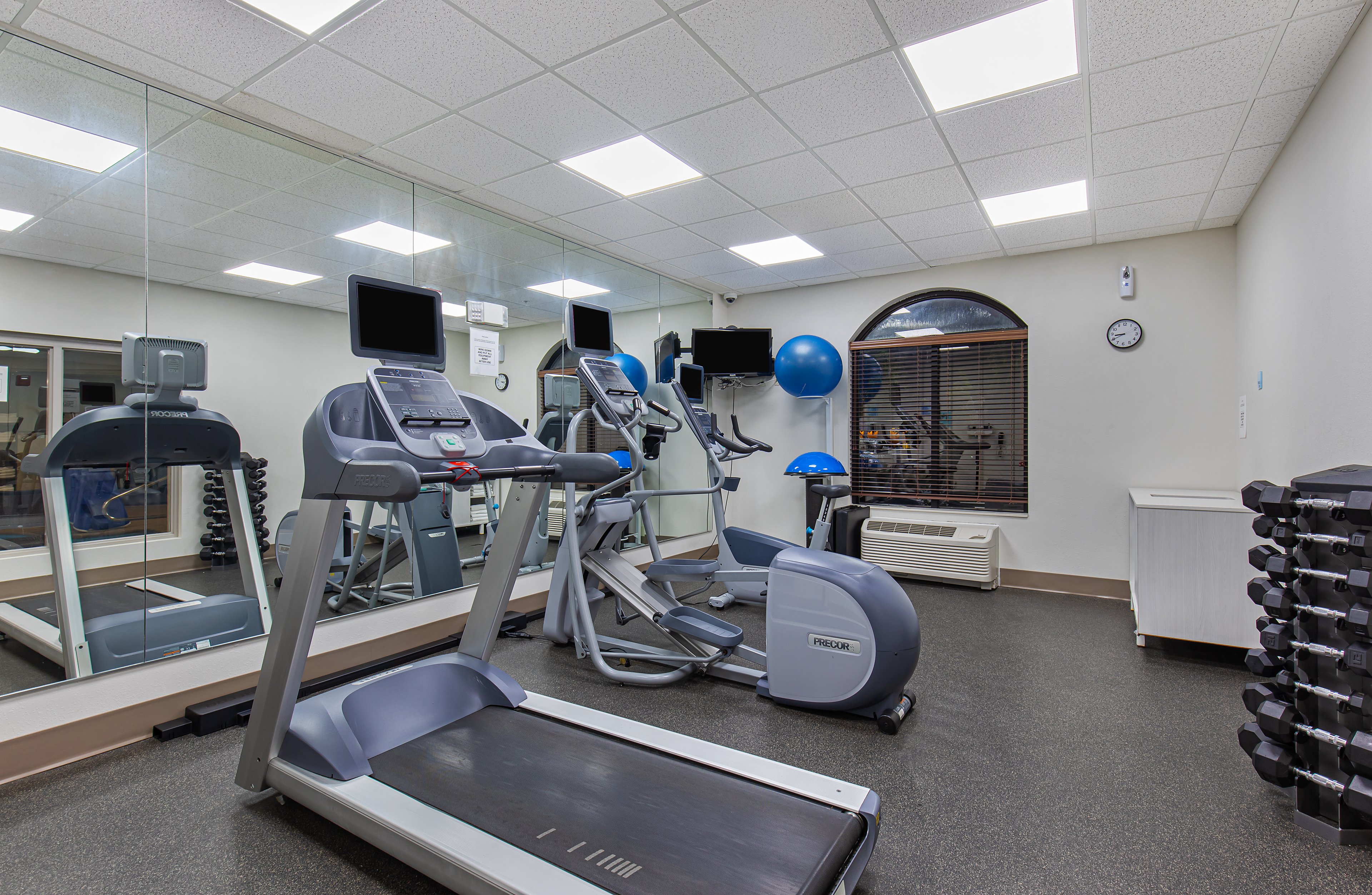 Continue your workout regimen in our 24 hour fitness center!