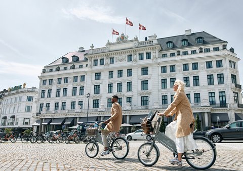 Cycling Outside The Hotel On Kongens Nytorv