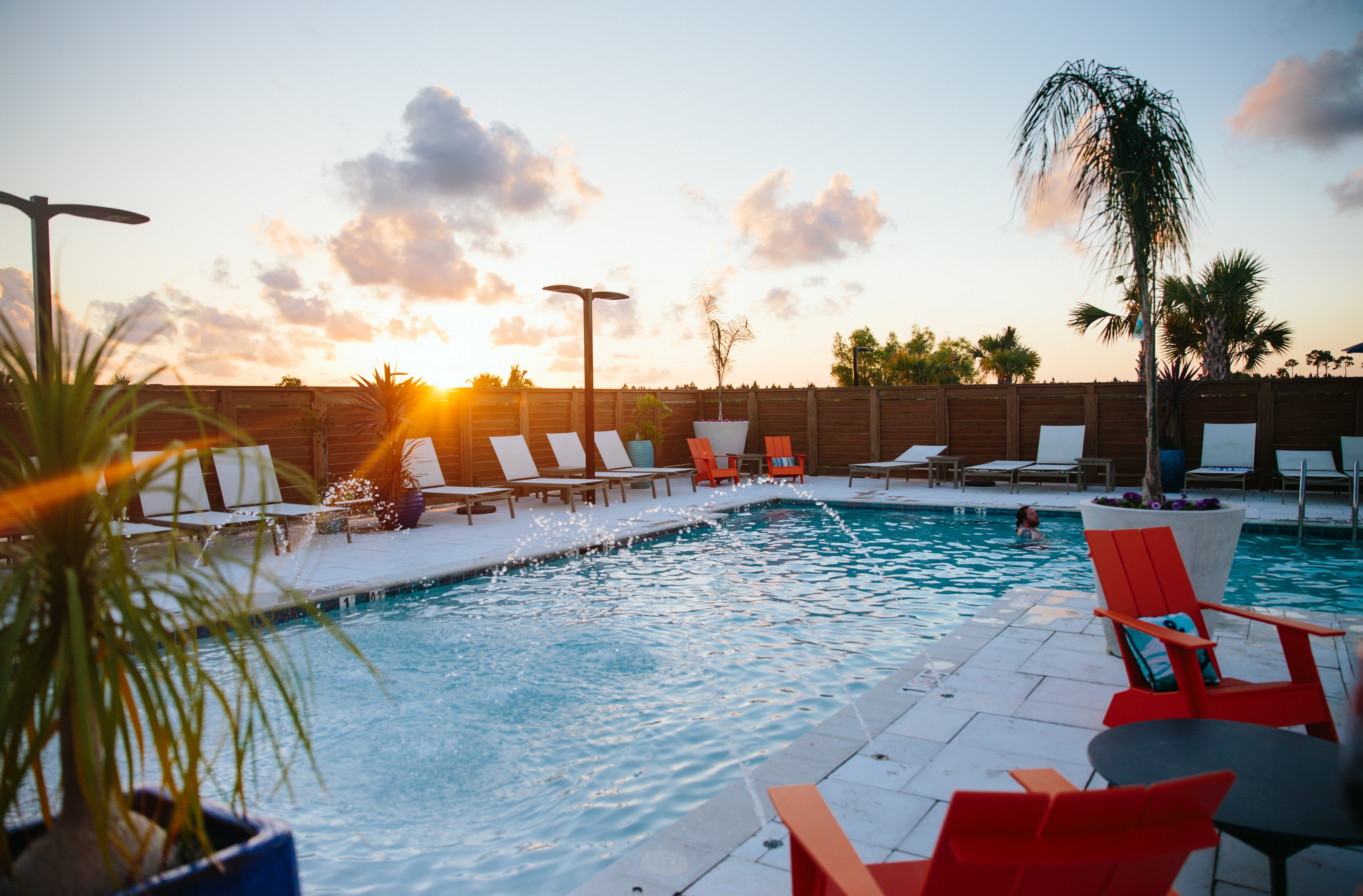 Incredible sunset views from our outdoor pool