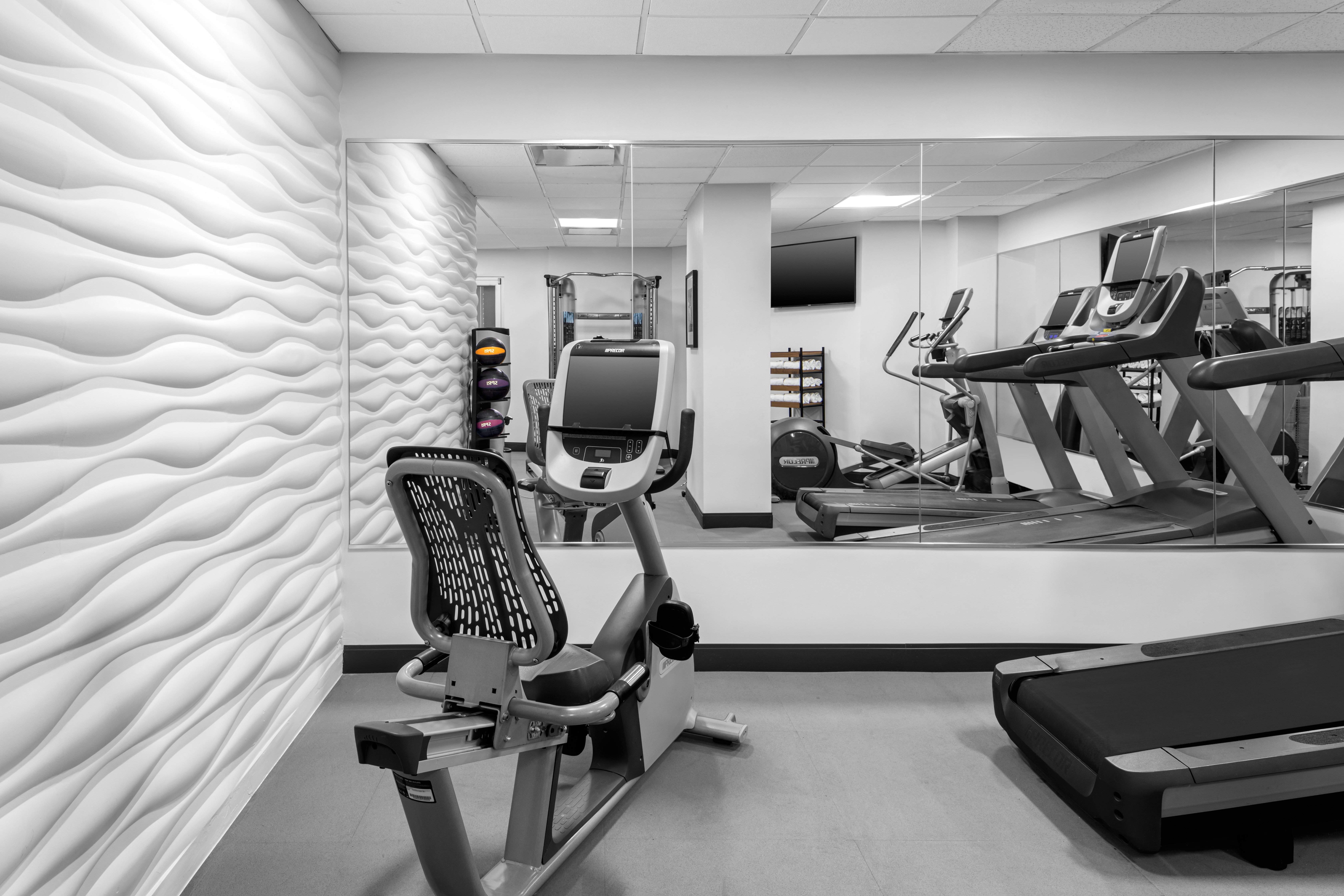 Enjoy a great workout at our new fitness center.