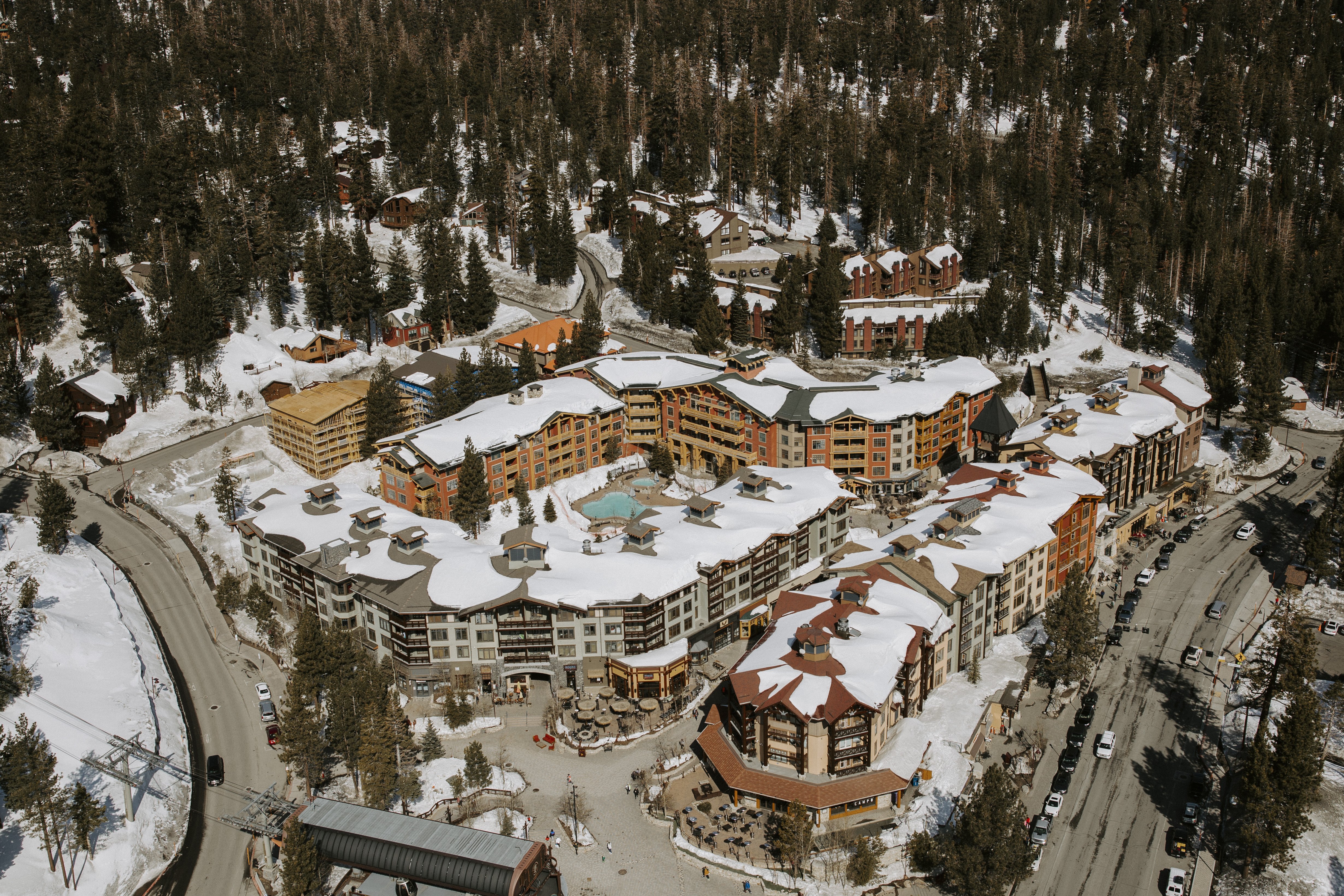 Arial view of the Village at Mammoth