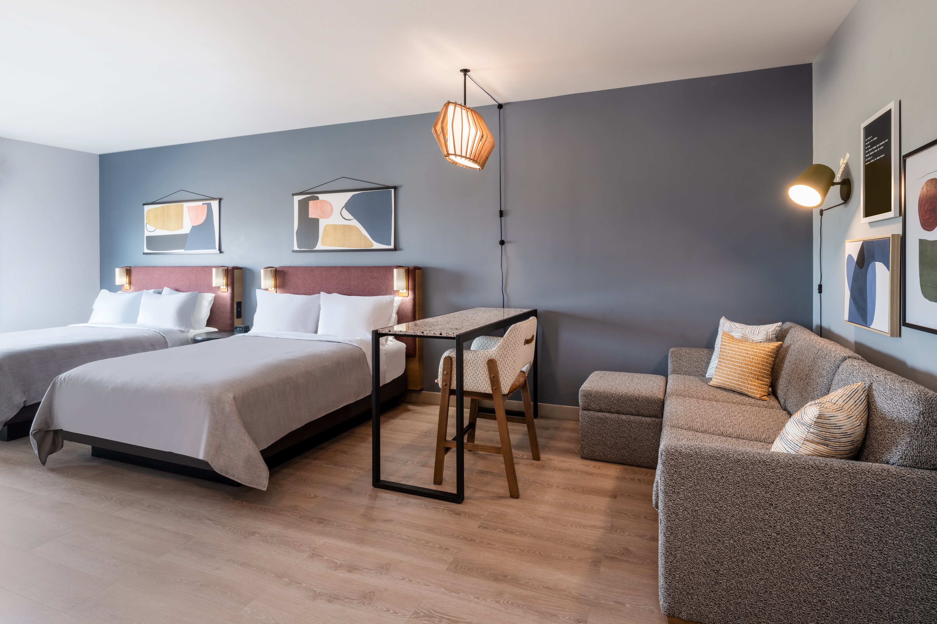 Our modern spacious suites are perfect for work, play and relaxing