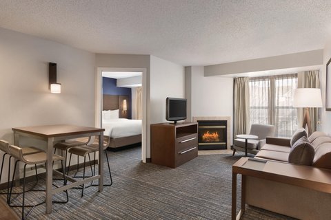 Suite Living Area With Fireplace
