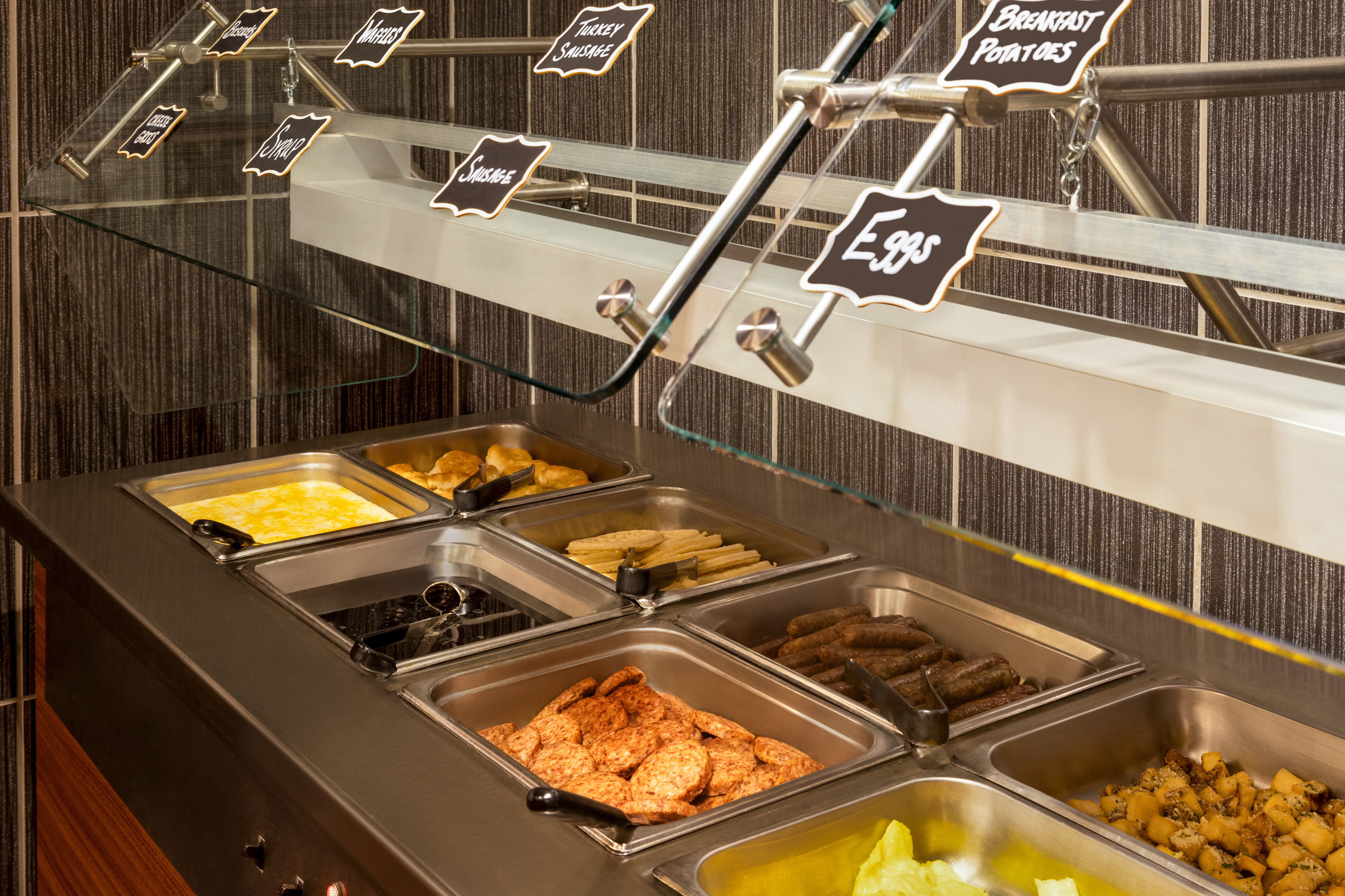 Our breakfast buffet offers a wide selection of food options.