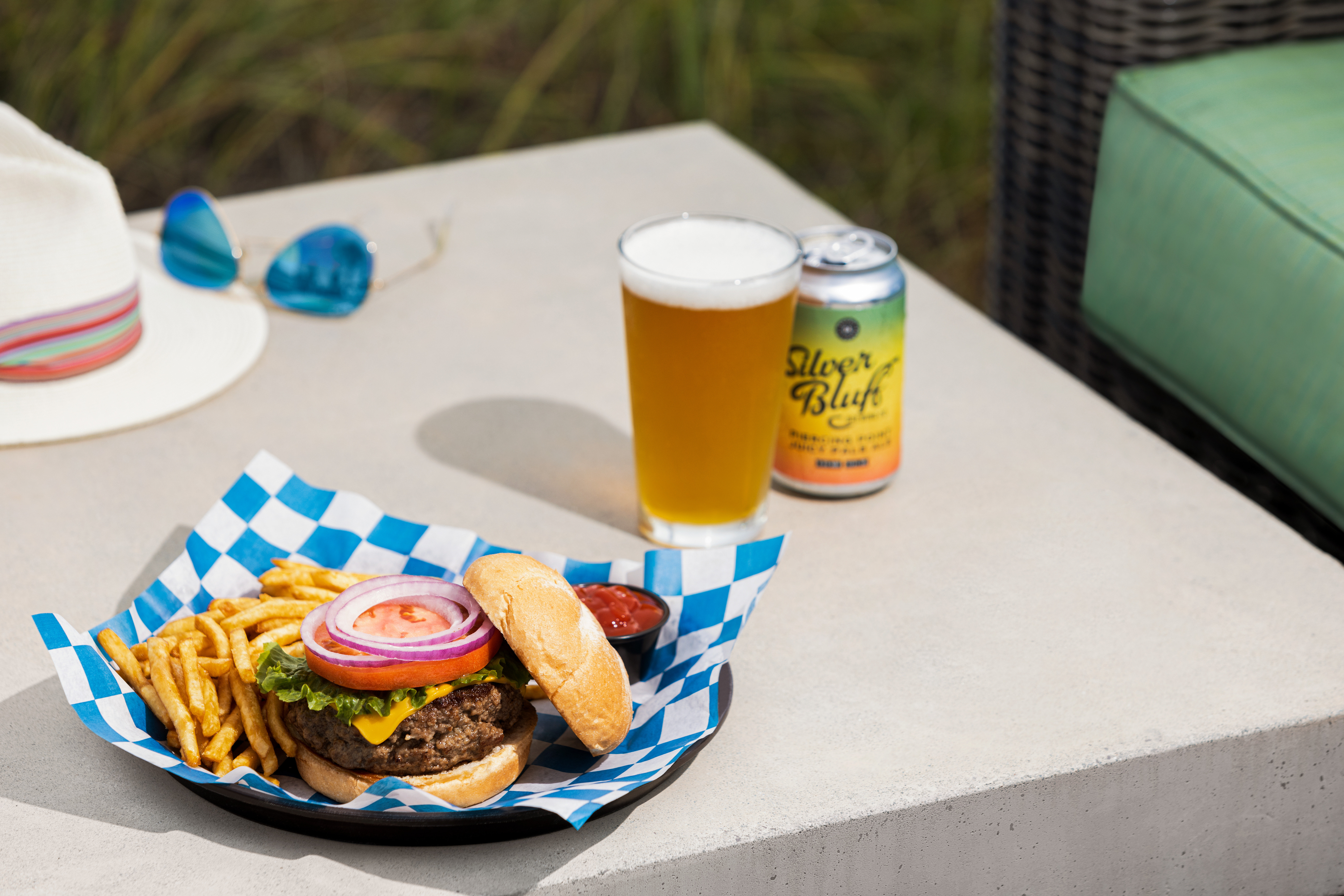 Our Tiki Bar, The Anchor, serves your favorite dishes poolside 
