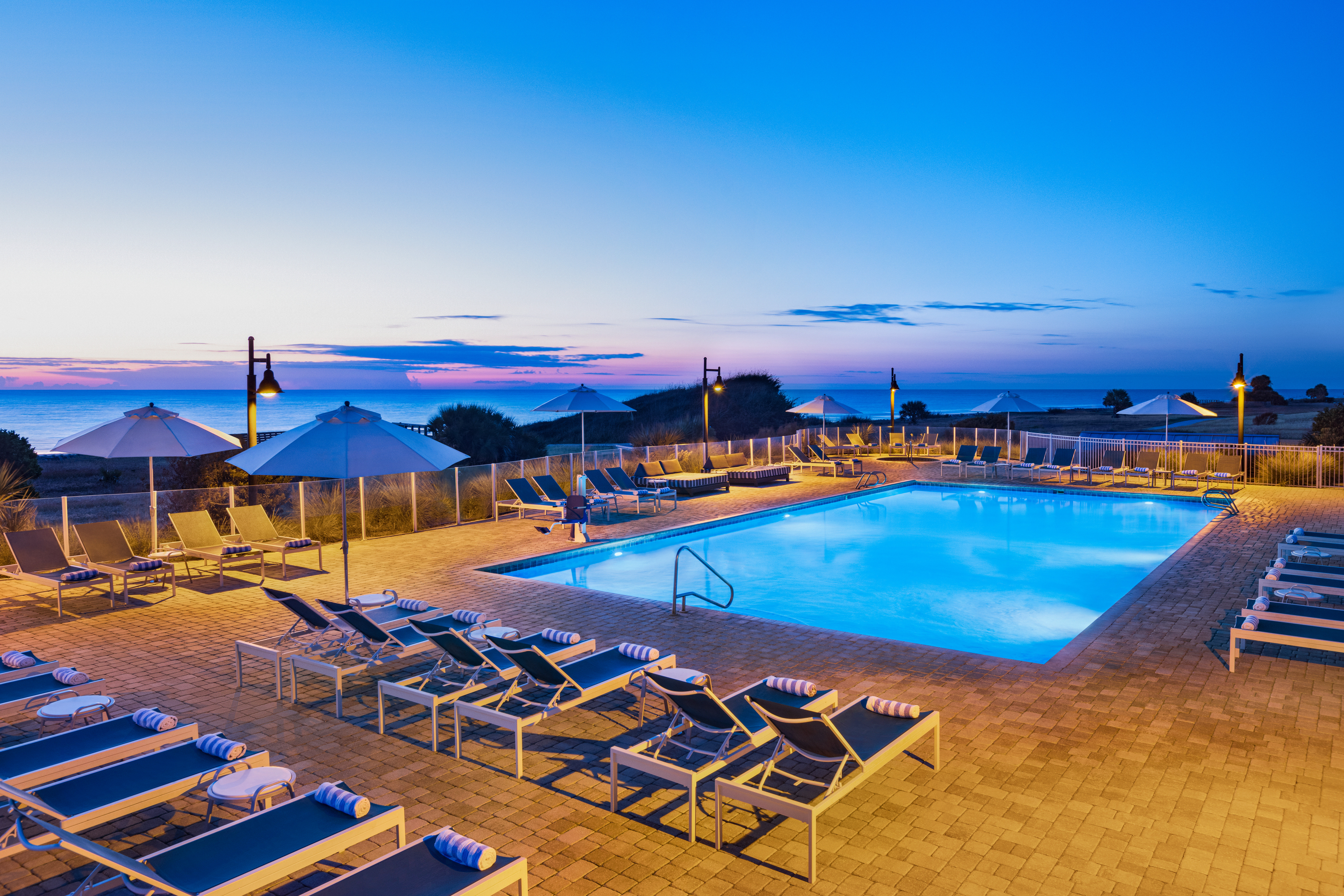 Open until 10pm, you can take in the sunset from our pool 