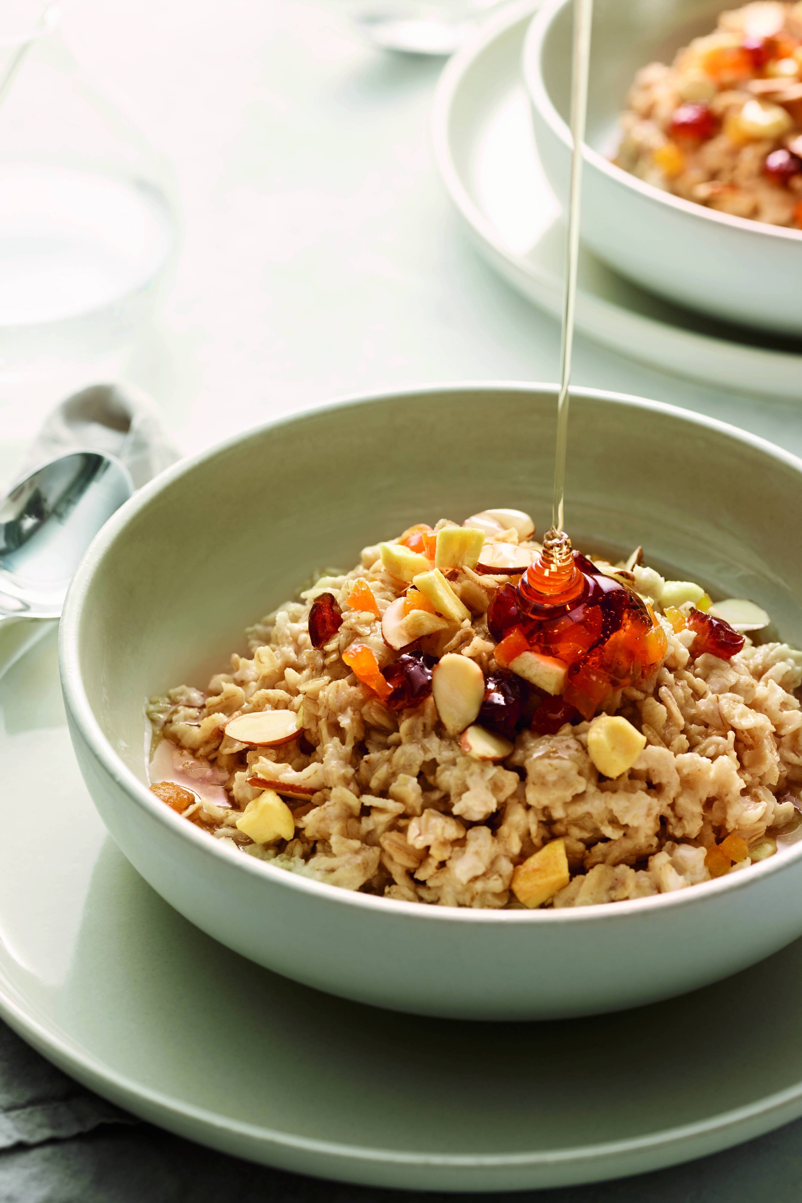 Oatmeal with Fresh & Dried Fruit, Nuts & Honey