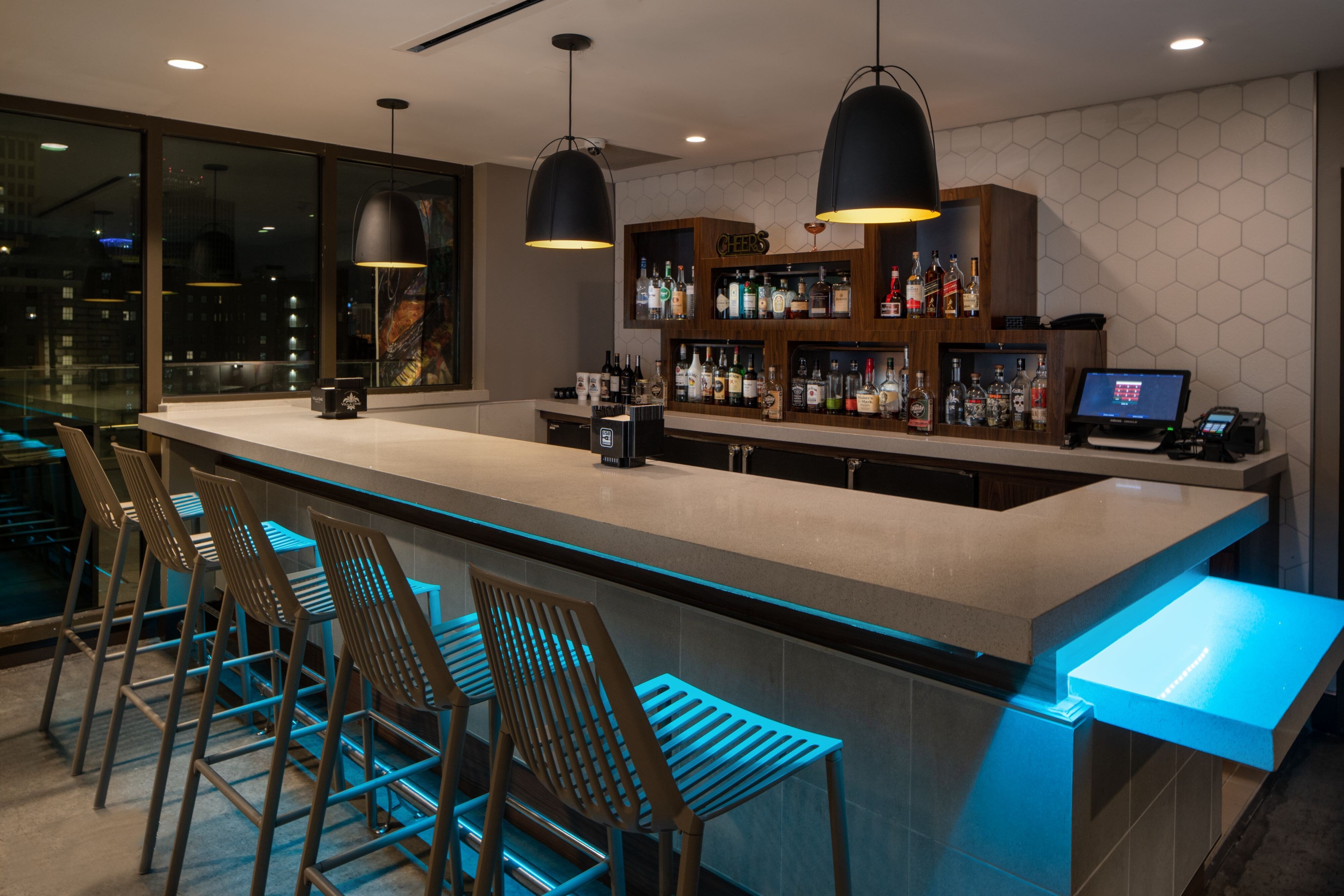 Indoor Rooftop Bar with Views of New Orleans