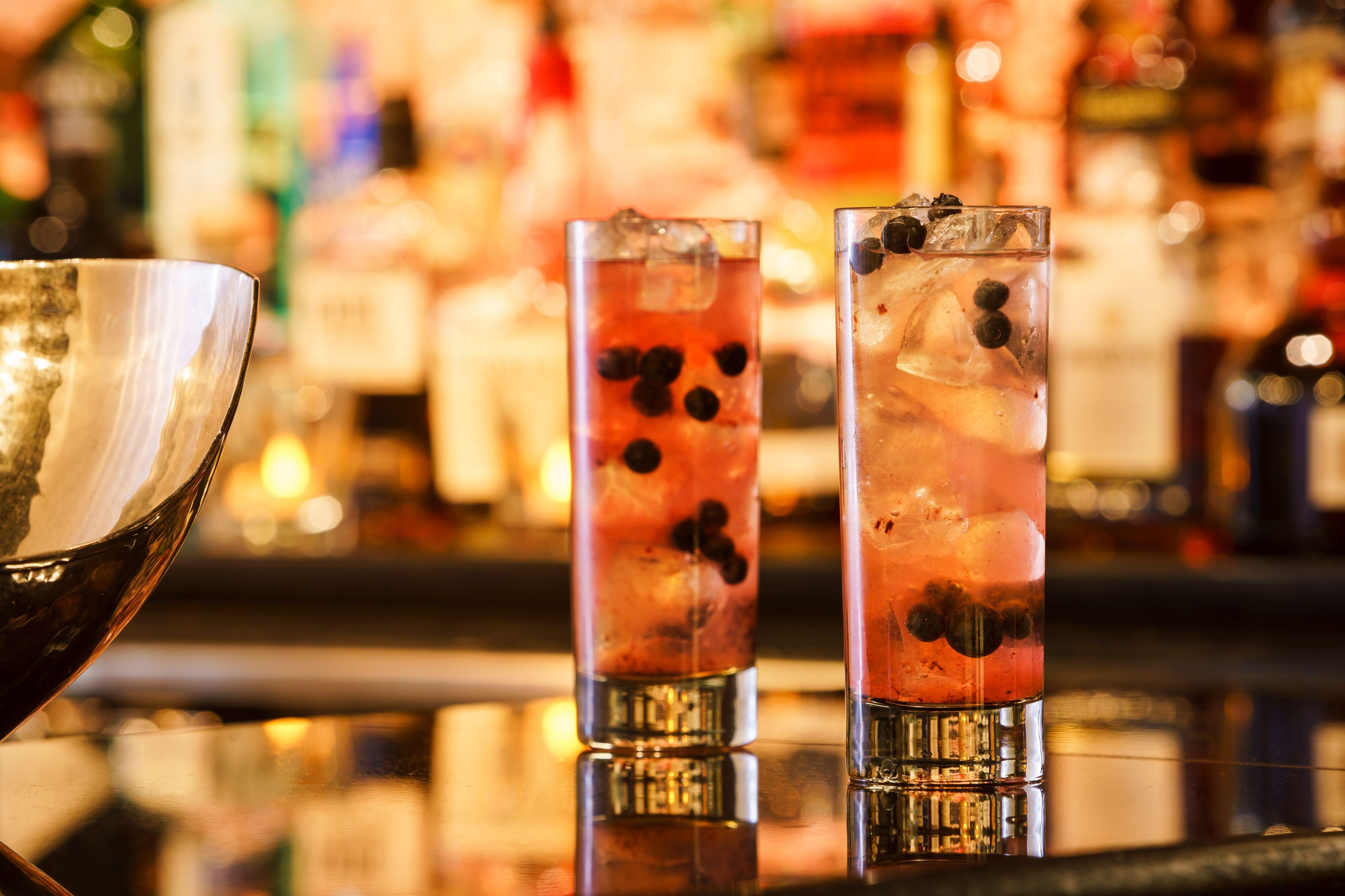 Tall cocktail on the bar