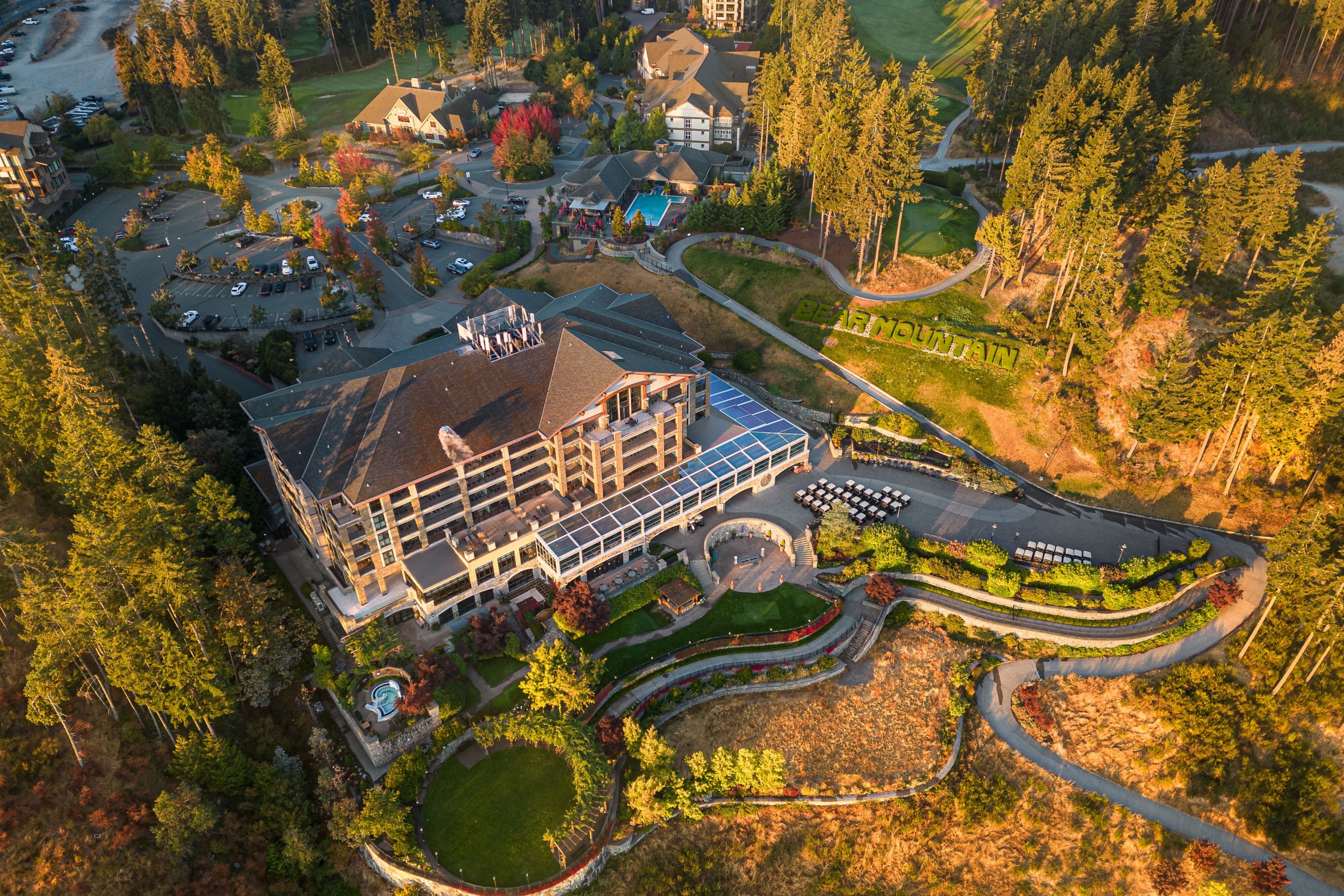 Exterior aerial view of hotel