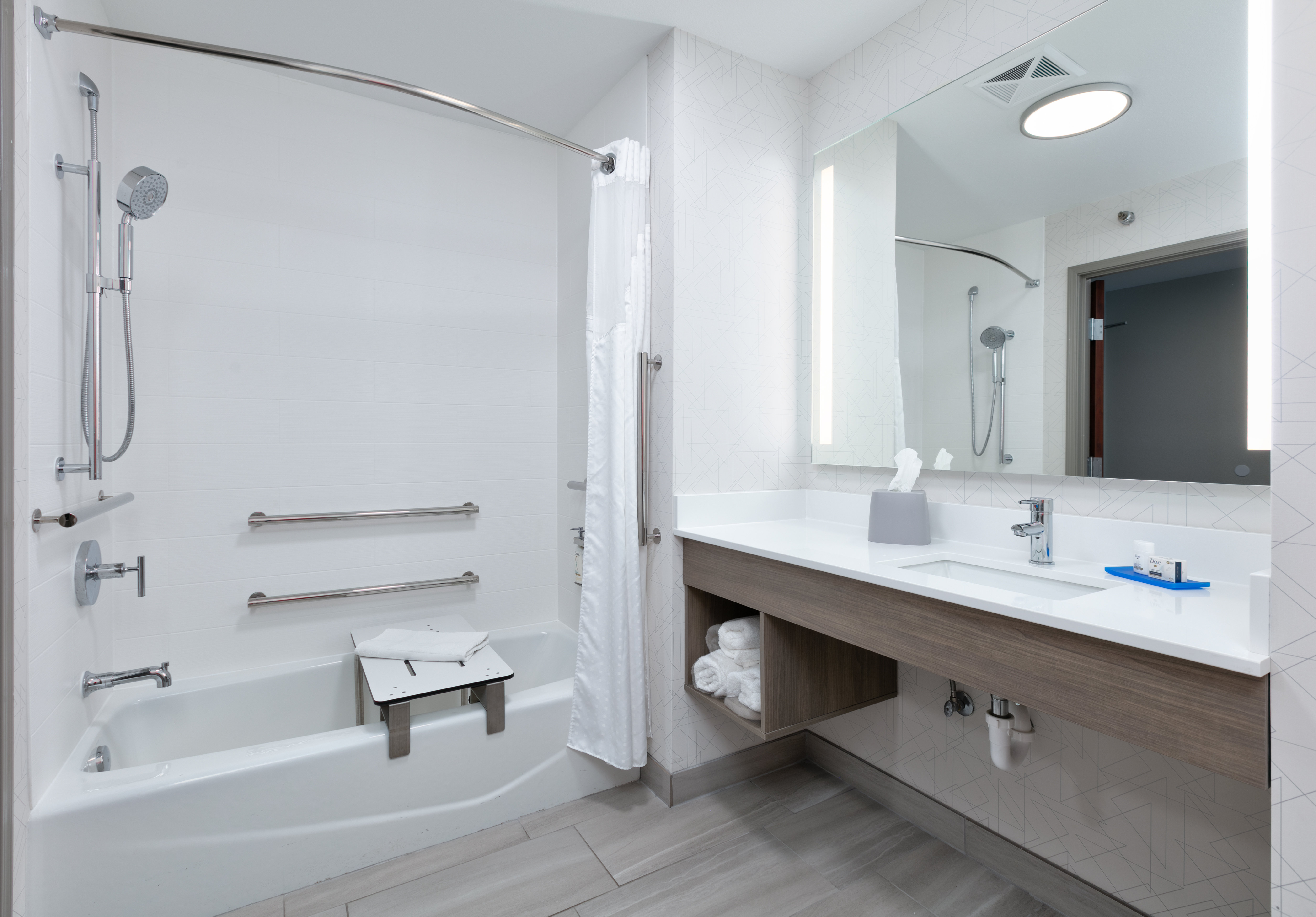 Mobility Accessible Bathroom with accessible bathtub