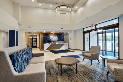 Relax in the inviting lobby before heading to your room.
