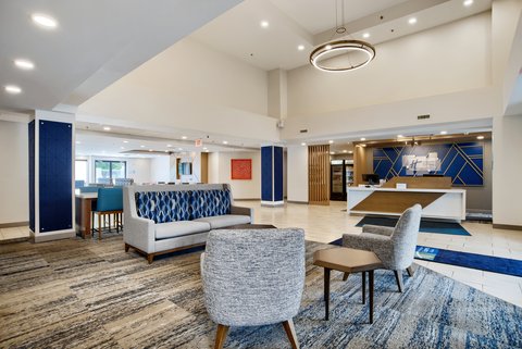 Unwind in the inviting hotel lobby at any time.