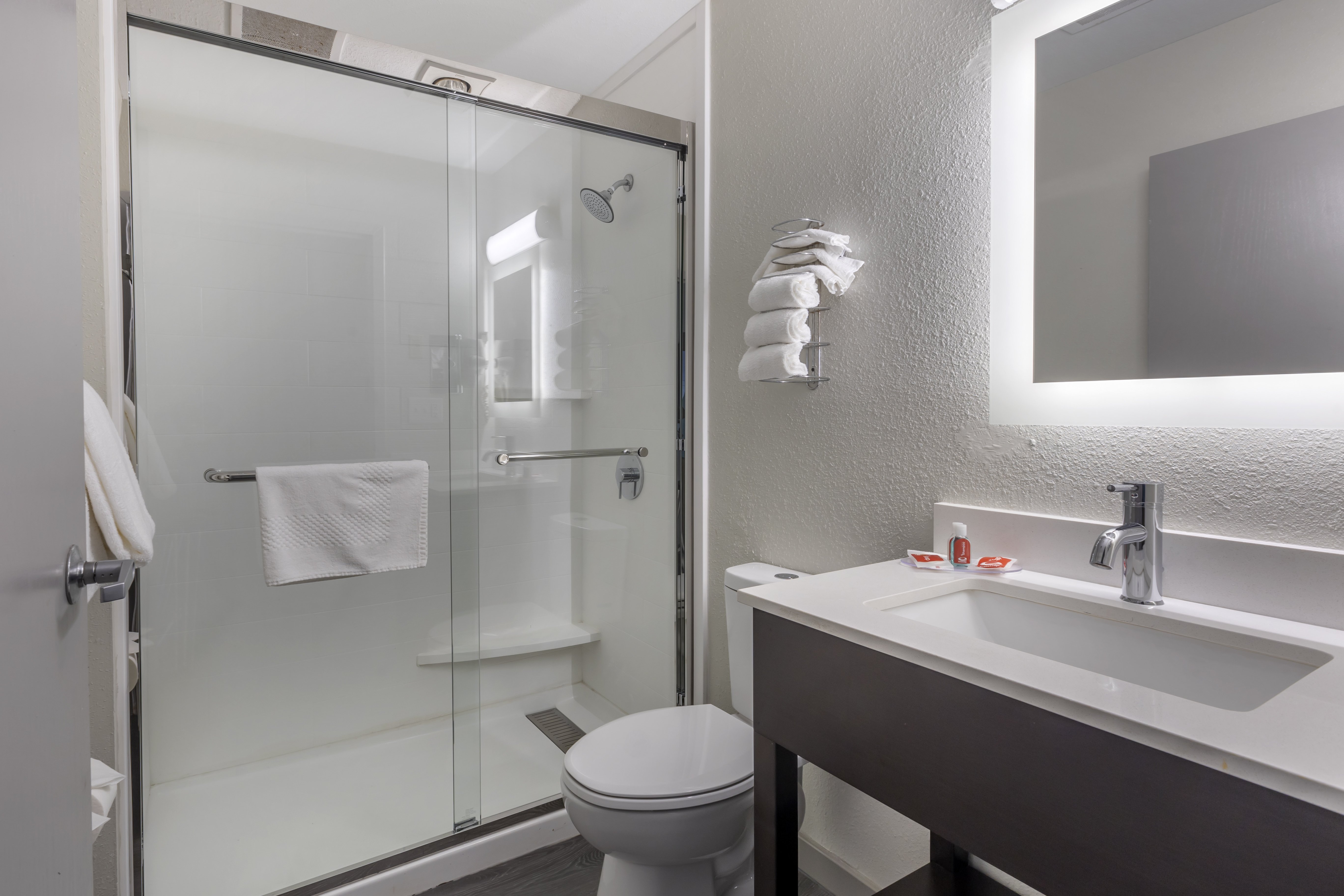 GREENVILLE PELHAM INN BY IHG-guestroom-Our well-lit guest bathroom has a spacious walk in shower..jpg
