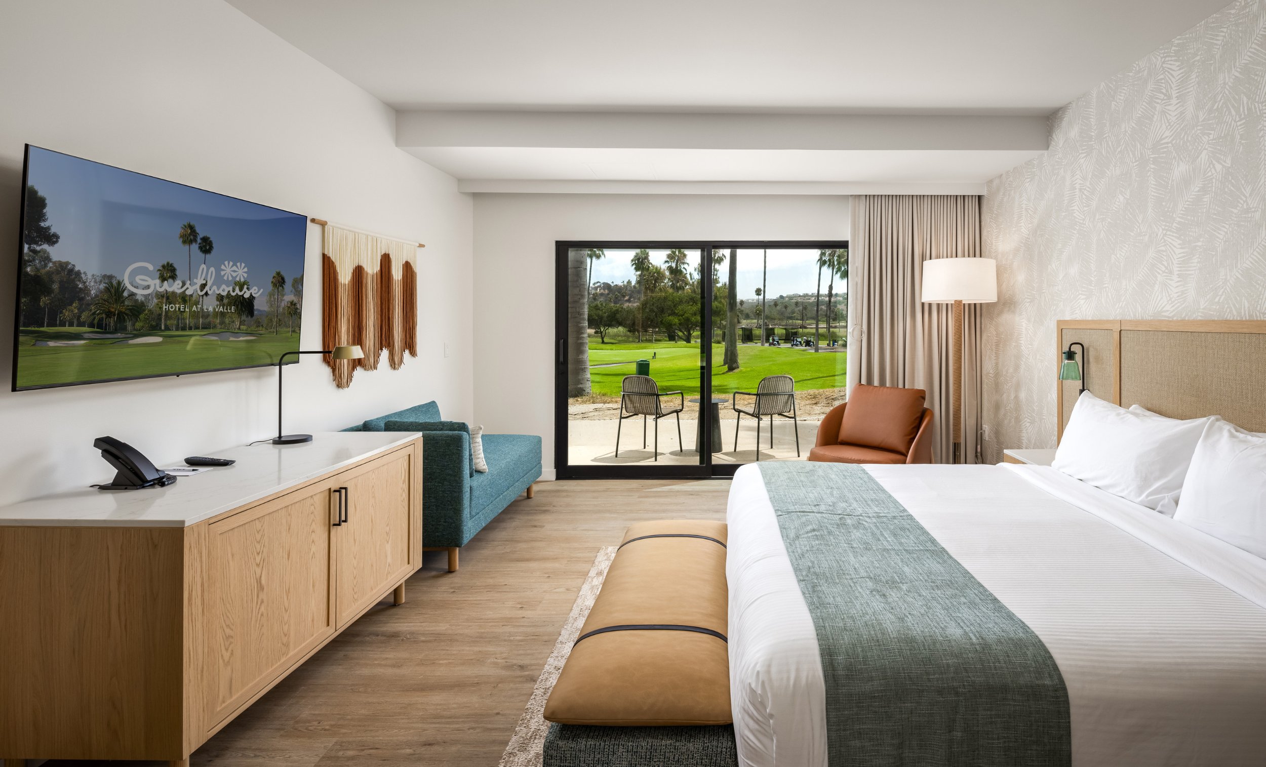 Guesthouse Hotel at La Valle-guestroom-Accessible Golf View King Suite Bed.jpg