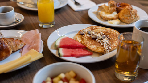 Pancakes and fruit